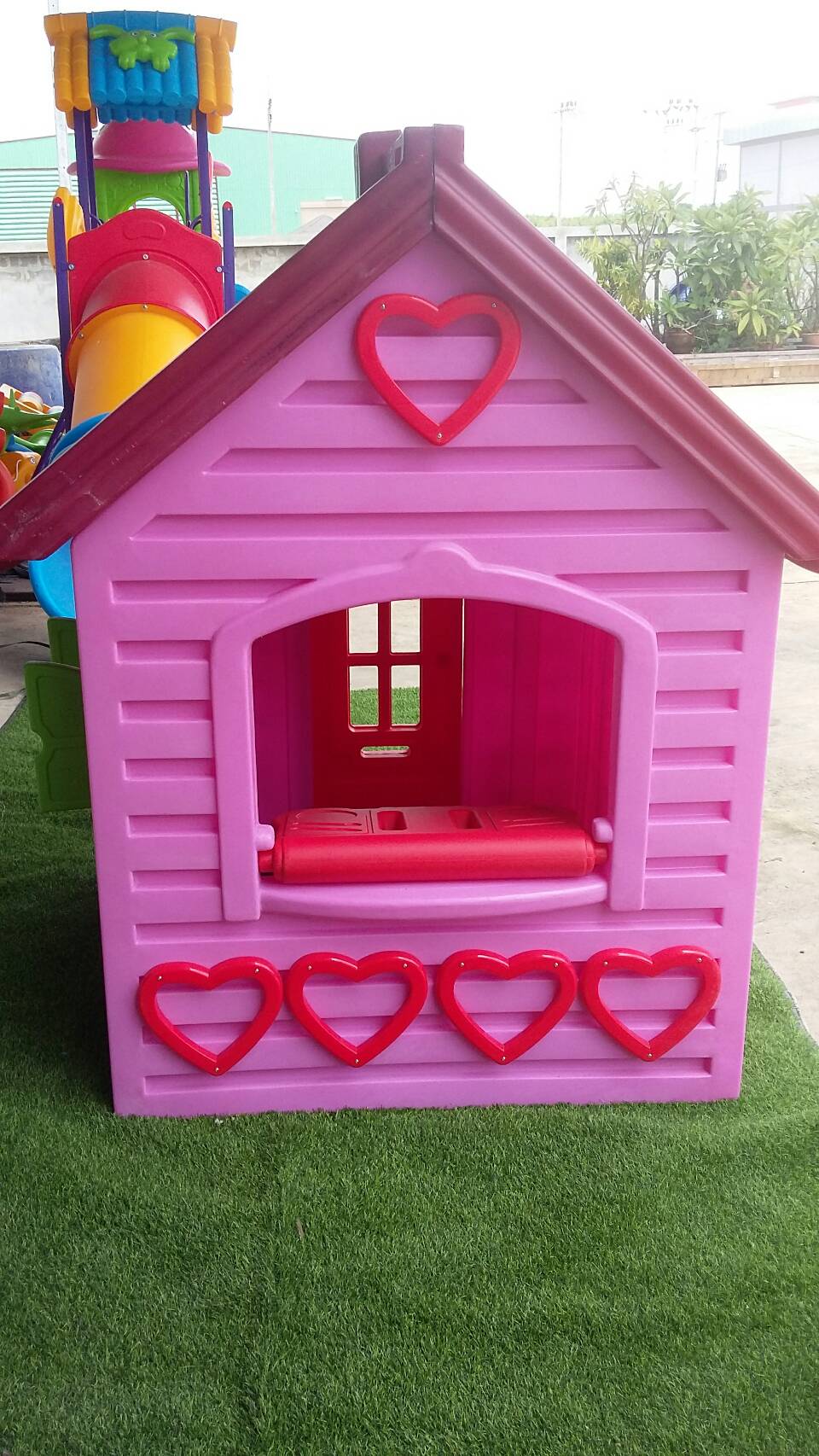 บ้านเจ้าหญิงสีชมพู บ้านของเล่น,บ้านชมพู , ของขวัญวันเกิดลูก ,เครื่องเล่นสนามในร่ม เครื่องเล่นสนามกลางแจ้ง พร้อมส่ง