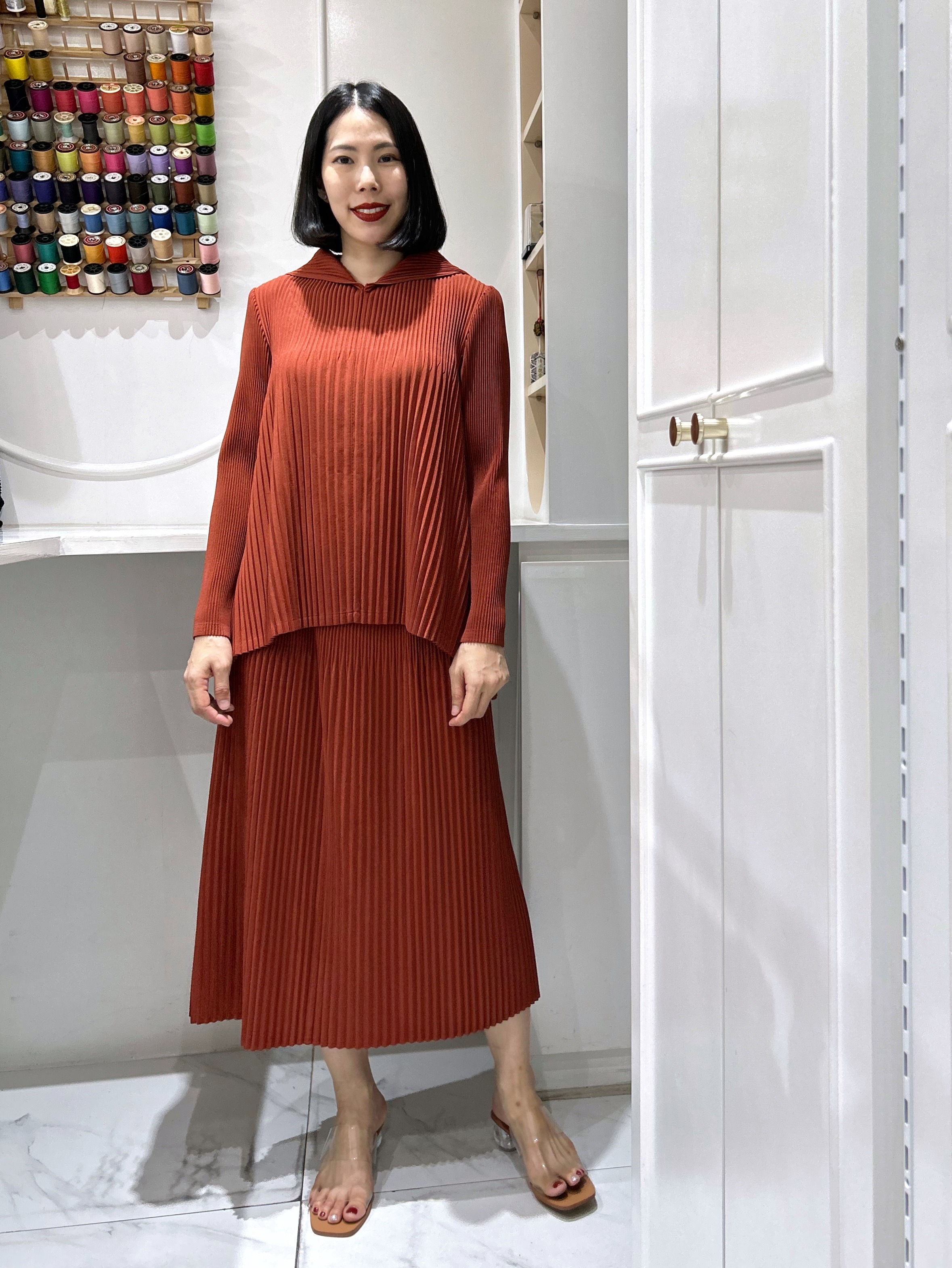 2MUAY รุ่น GJO2000 / GJO2027 เซ็ตอัดพลีทคุณภาพ THICK SAILOR COLLAR PLEATED SET 8 สี FREE SIZE
