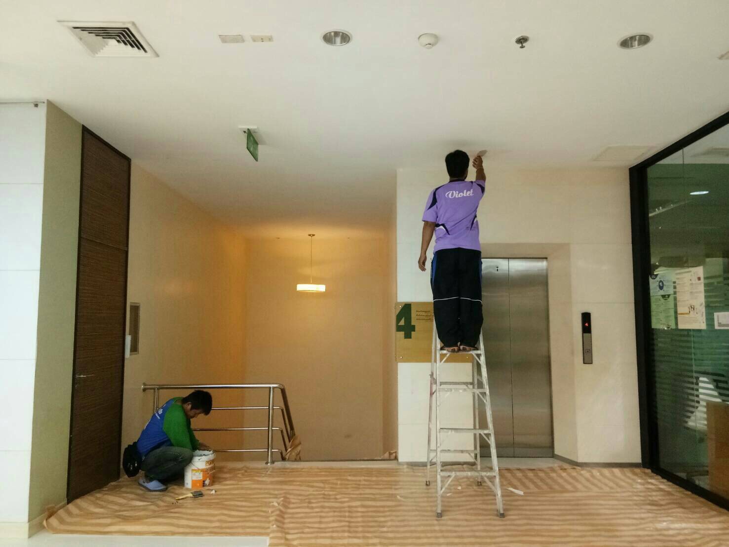 งานซ่อมหลังคา,ฝ้า,ผนัง,หอสมุด รพ.ศิริราช