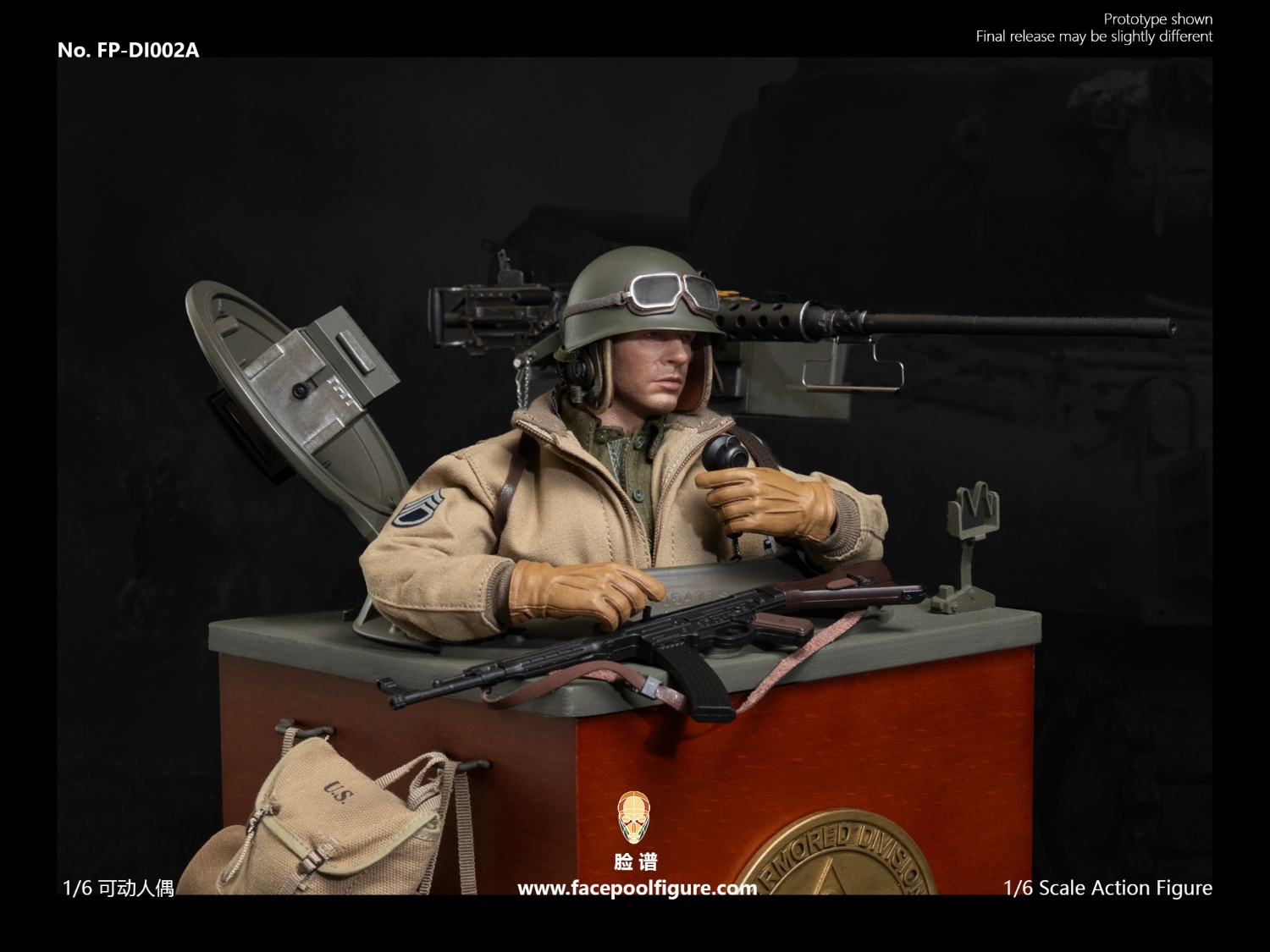 [พร้อมส่ง] Facepoolfigure FPDI002 1/6 : Sherman Commander Cupola Display Stand- FP-DI002A ครบชุดพร้อมลงสี （เซ็ท3ชิ้น : A+B+C ที่มีสติ๊กเกอร์A）