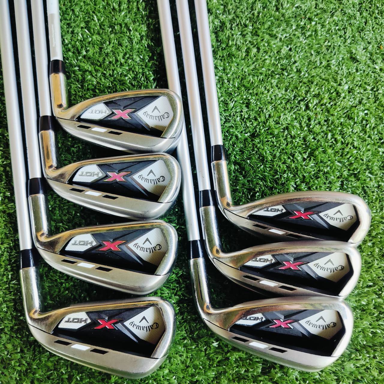 *** ไม้กอล์ฟผู้หญิง *** ชุดเหล็ก Callaway X HOT ก้าน WOMEN'S FLEX สวยมาก เดิมทุกอย่าง กริพเดิมสวย ก้านในชุดเหล็ก 55 กรัม เบามาก ไม้กอล์ฟพรีเมี่ยมมือสอง ของแท้ By NakaraLuxurious