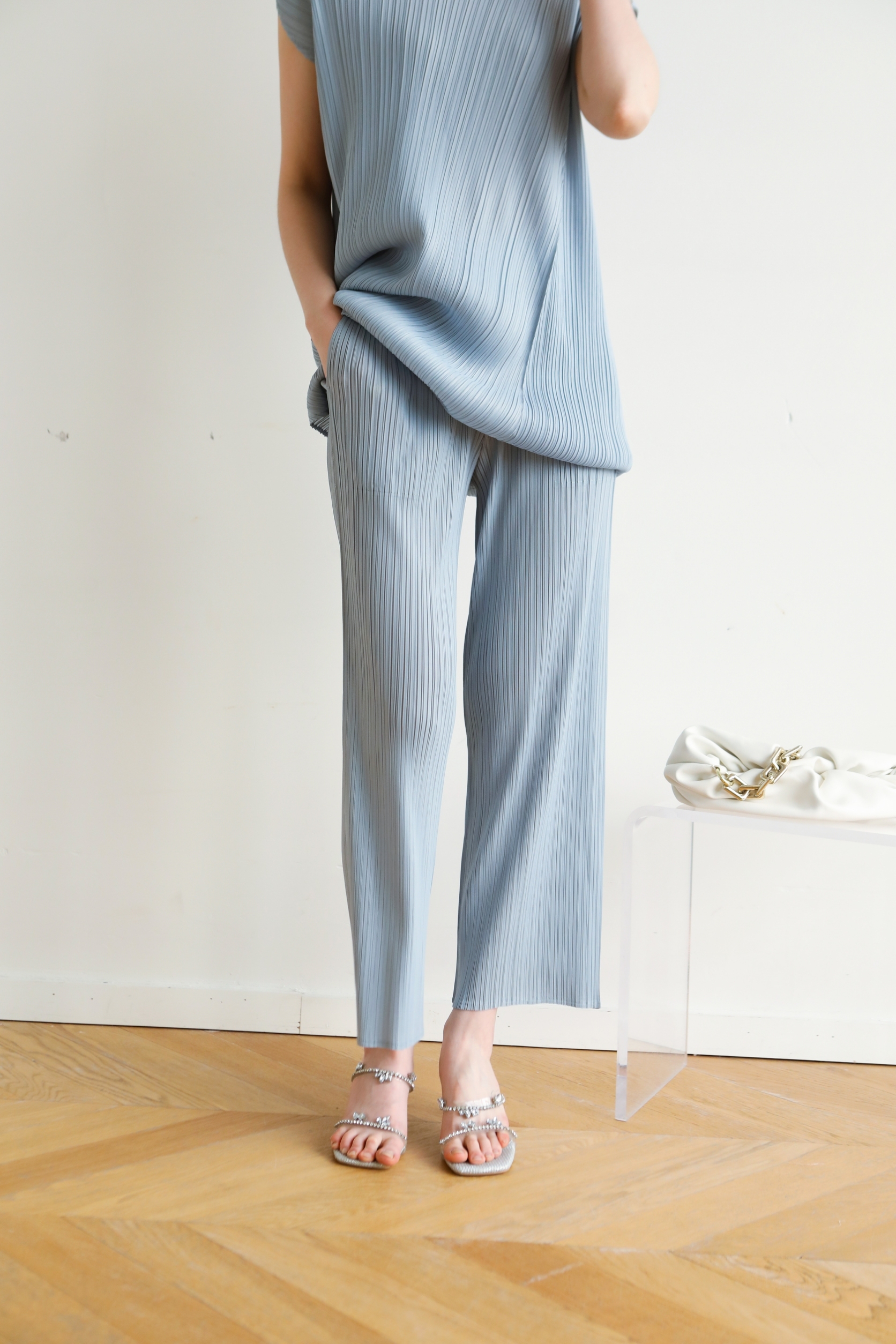 ยาว37นิ้ว! 2MUAY BASIC รุ่น GJO8312 กางเกงผู้หญิง กางเกงอัดพลีทคุณภาพ BASIC STRAIGHT PLEATED PANTS 12สี FREE SIZE