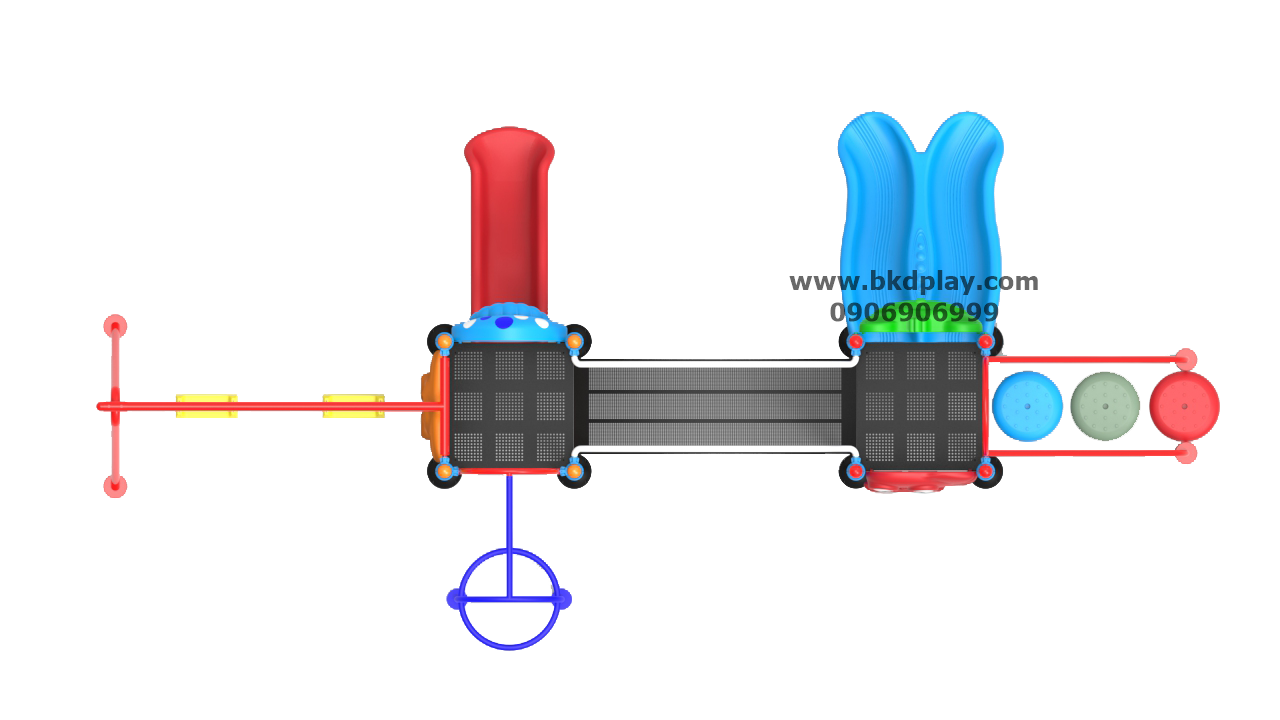 เครื่องเล่นสนามเหล็ก ชุดรวมสวนสนุก AC-14 เครื่องเล่นสนาม กลางแจ้ง เหล็ก, สไลเดอร์ ของเล่น สนามเด็กเล่น สั่งผลิต 10-20 วัน ขนาด 340x700x200 ซม.