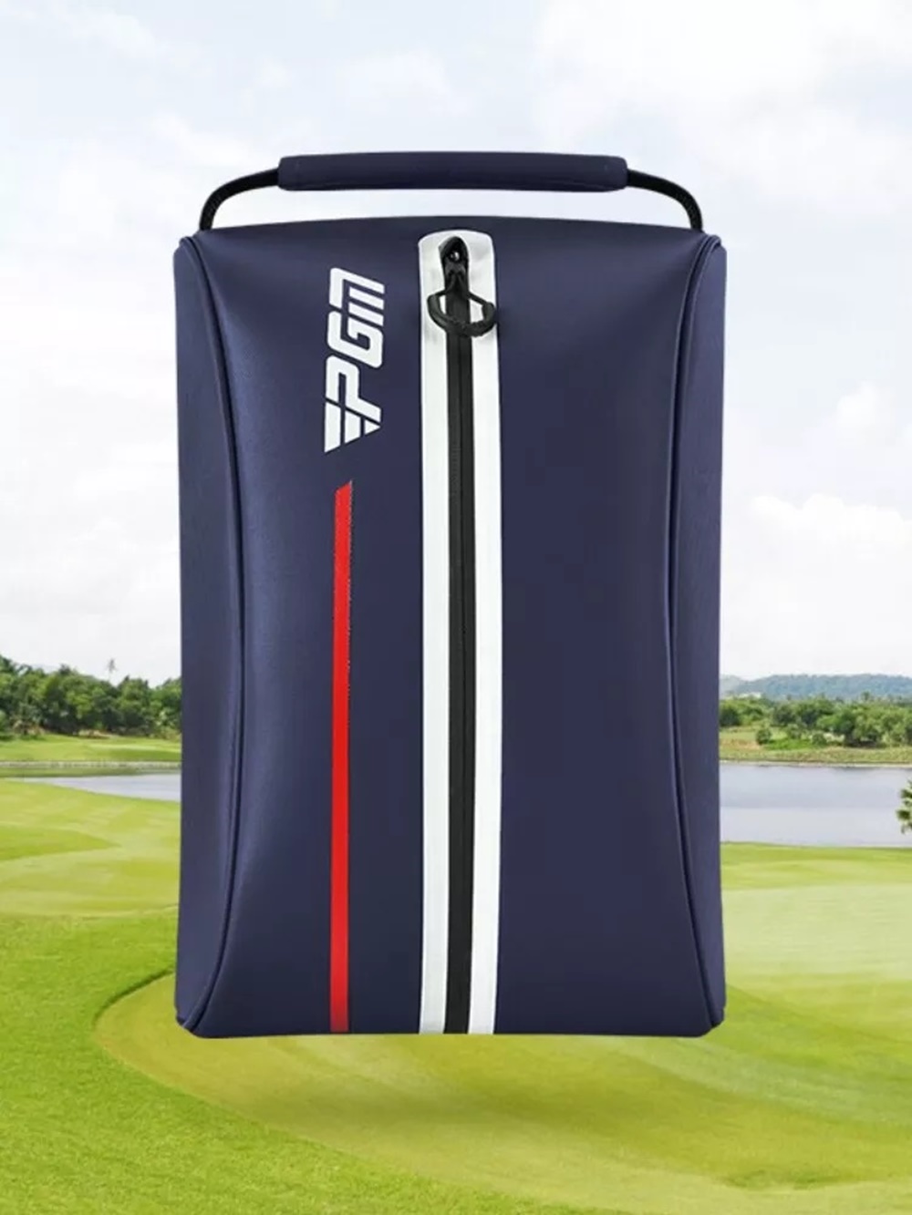 กระเป๋ารองเท้ากอล์ฟ กันน้ำ PGM XB006 วัสดุไนล่อนกันน้ำมีความแข็งแรงทนทานและทนต่อสิ่งสกปรก ล้างออกง่าย เนื้อวัสดุไม่ซับน้ำ