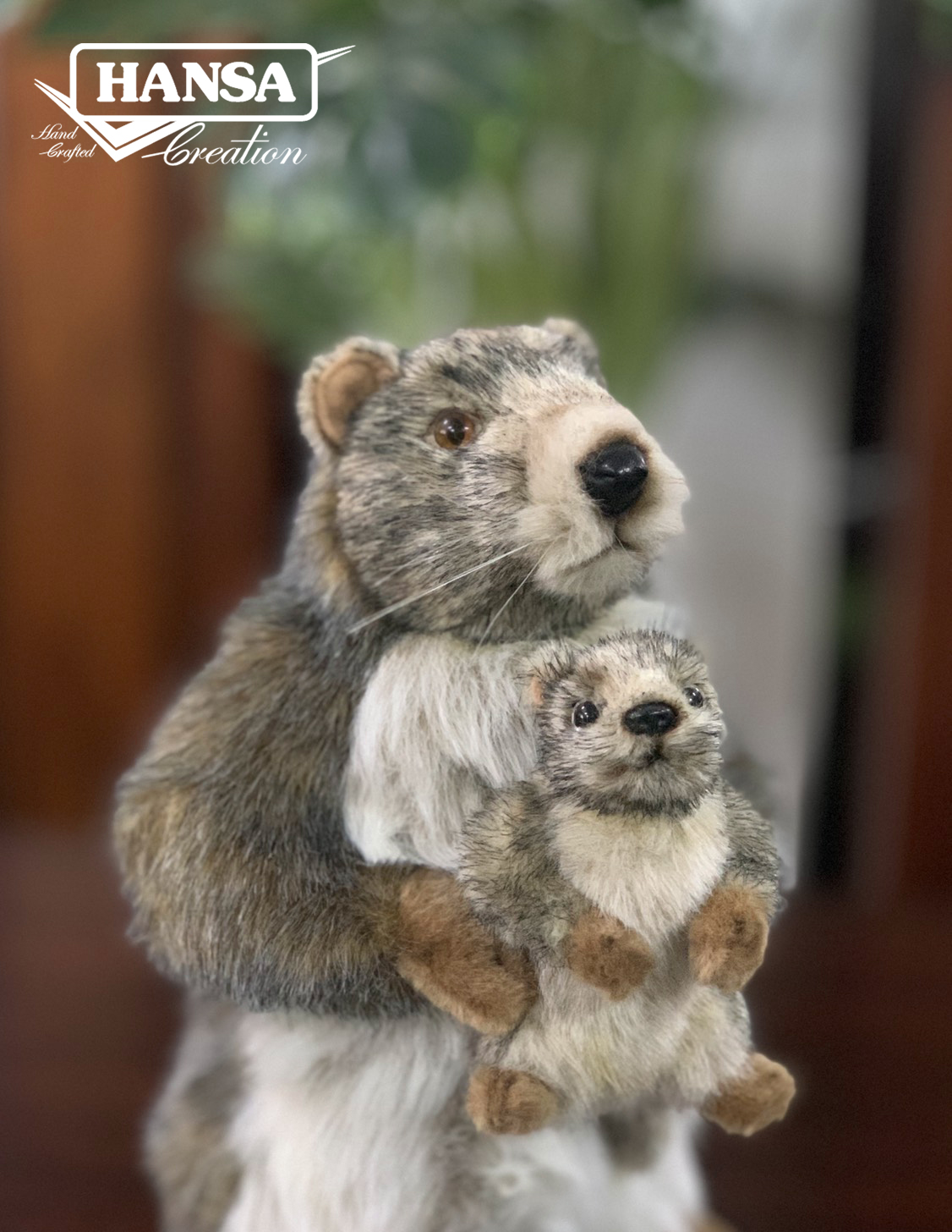 4162 Marmot with a Pup 35 cm.H