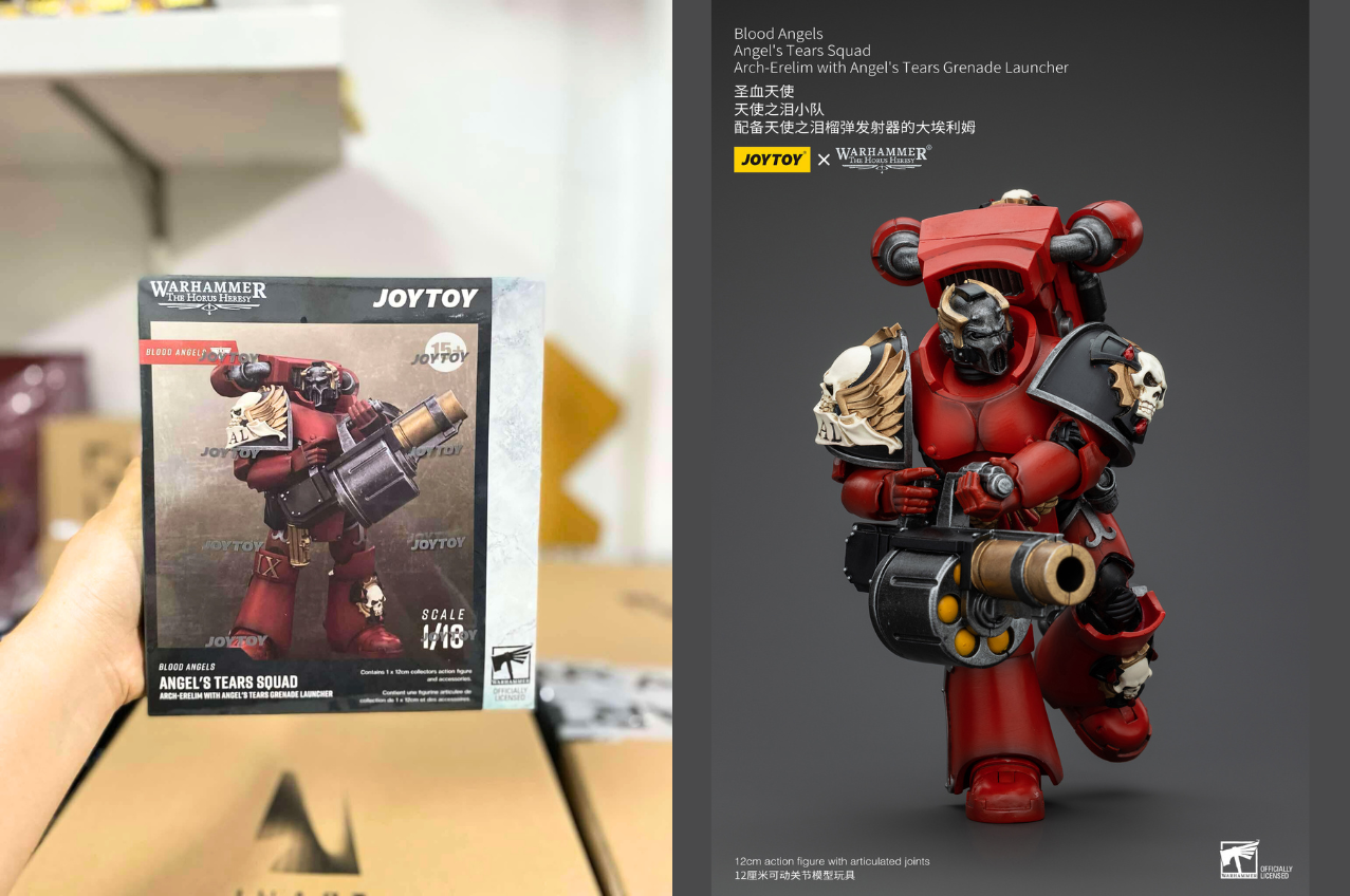 [พร้อมส่ง] "Joy toy 1/18 : Blood Angels - Angel's Tears Squad ---- JT00379 : Arch-Erelim with Angel's Tears Grenade Launcher"