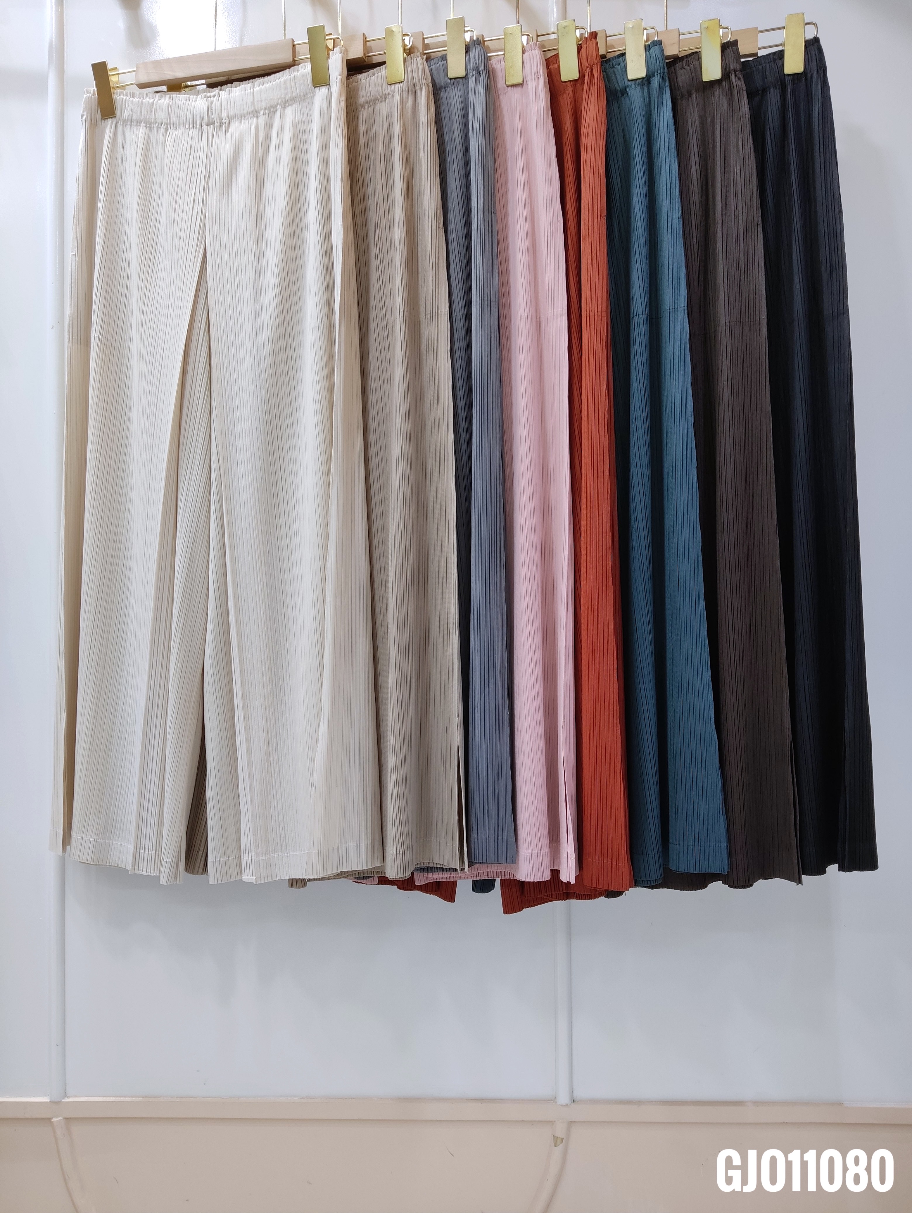 ปรับราคาลง20%!! ยาว 35นิ้ว!! 2MUAY รุ่น GJO11080 กางเกงอัดพลีท CULOTTE WIDE LEG PLEATED PANTS 8 สี FREE SIZE