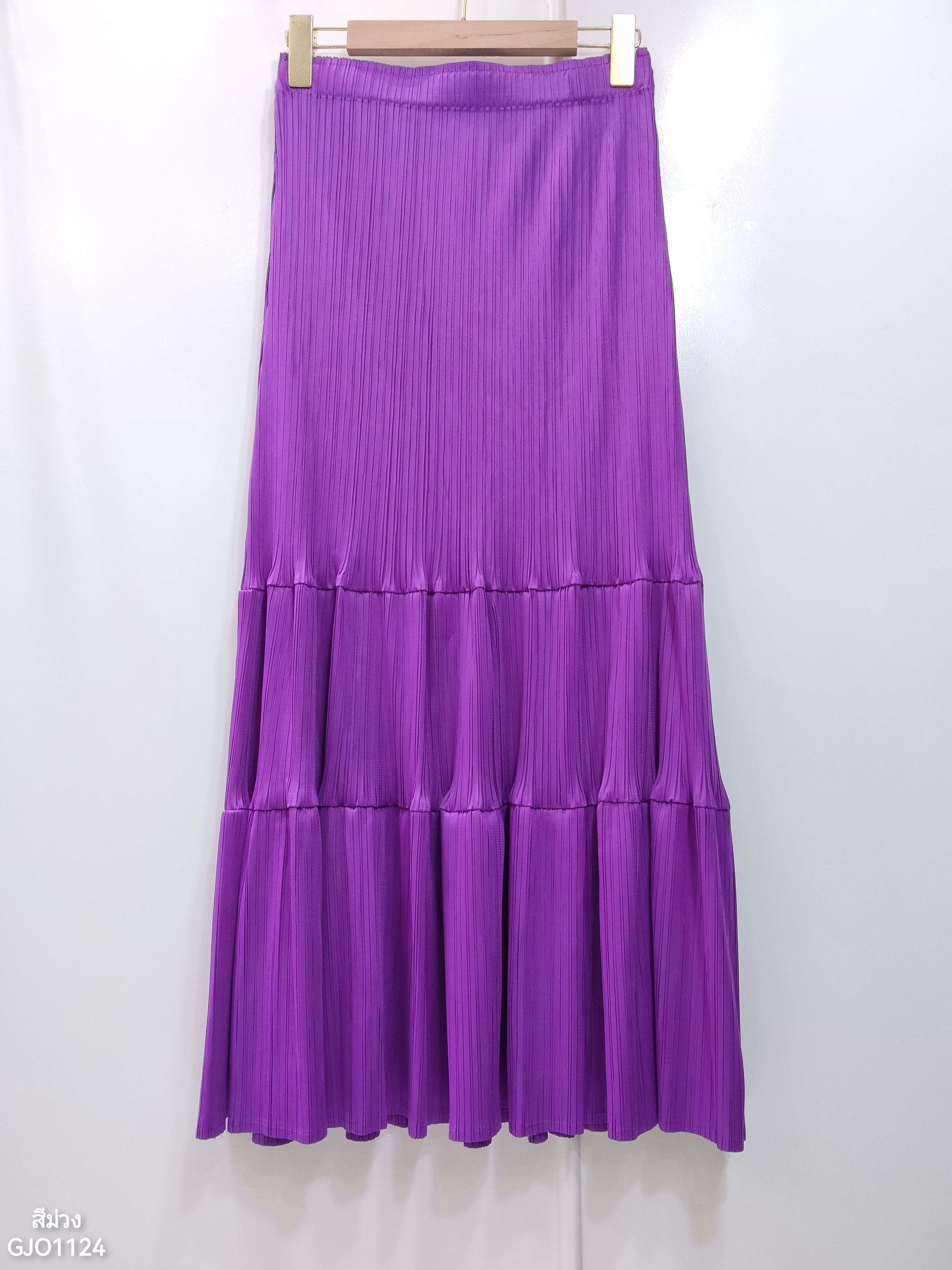 ปรับราคาลง20%!! ยาว 34นิ้ว! 2MUAY รุ่น GJO1124 กระโปรงพลีทคุณภาพ RIPPLE PLEATED SKIRT 10 สี FREE SIZE