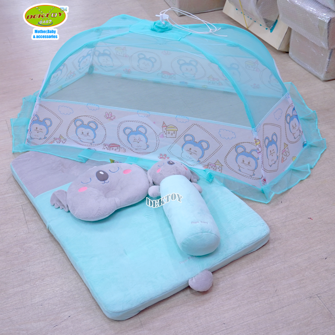 PAPA BABY ชุดที่นอนปิคนิค ผ้าเวลบัว+พร้อมมุ้ง Netto โมชิ