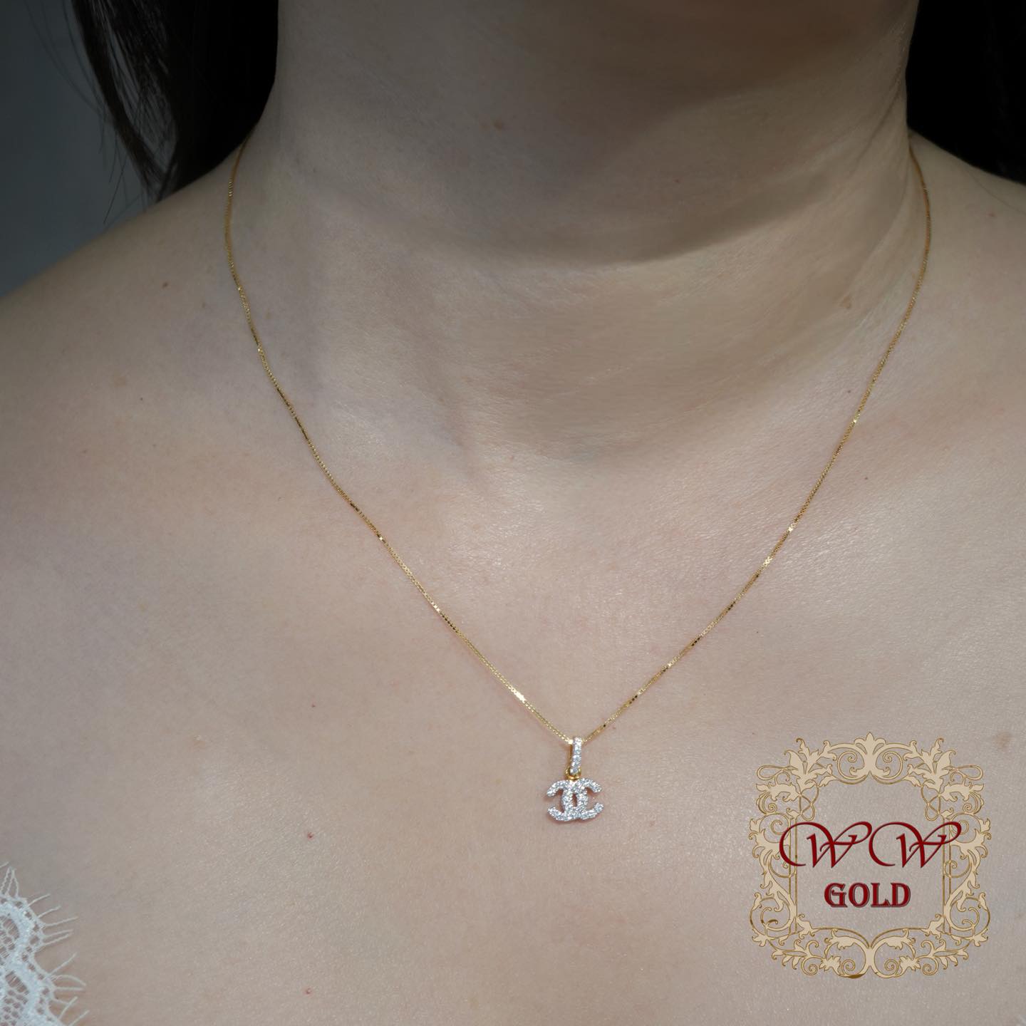 จี้ CC เล็กห่วงเพชร