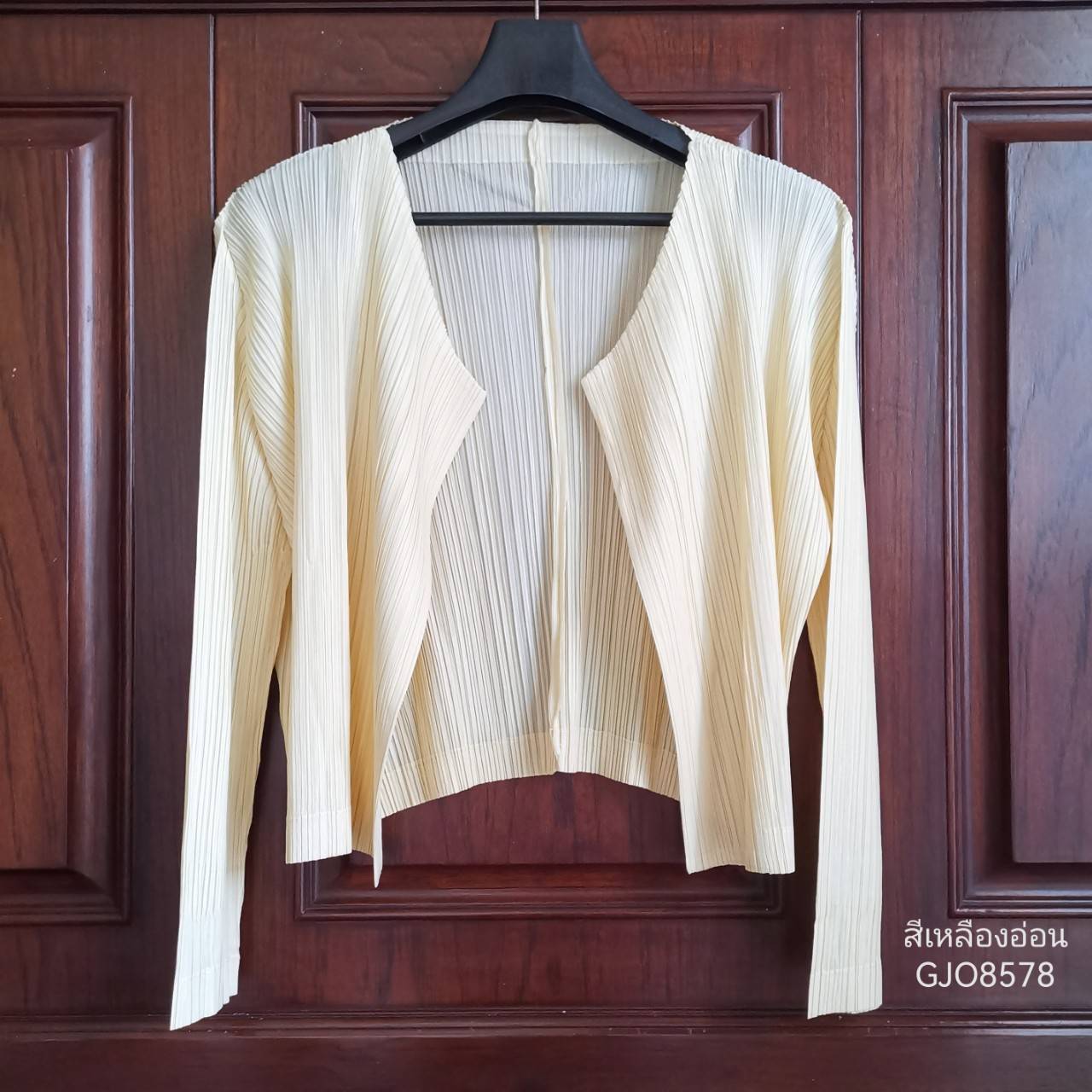 2MUAY BASIC รุ่น GJO8578 CROPPED PLEAT CARDIGAN เสื้อคลุมผู้หญิง เสื้อคลุมพลีทคุณภาพ 11สี FREE SIZE