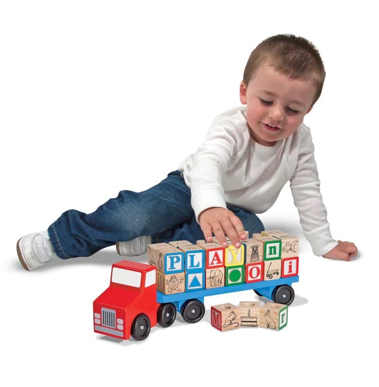รถบล๊อกไม้ A-Z มีทั้งอักษณเล็กและอักษรใหญ่ Melissa & Doug Alphabet Truck รุ่น5175 ของเล่นเสริมพัฒนาการเด็ก