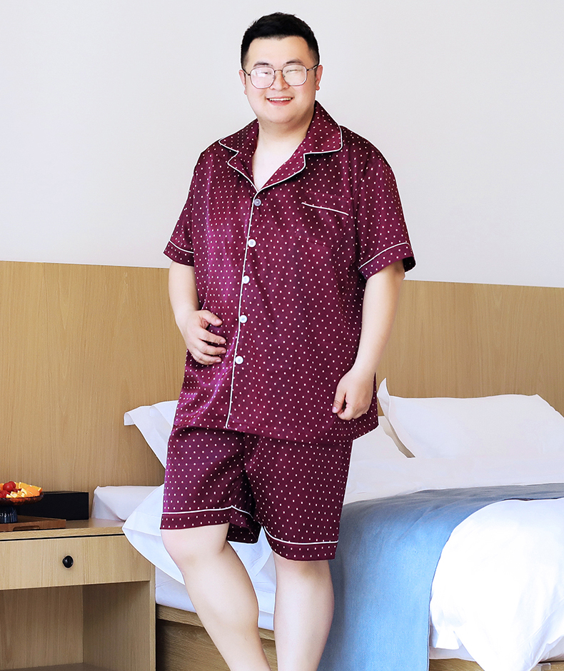 ชุดนอนผู้ชายไซส์ใหญ่ ผ้าซาติน ชุดนอนผู้ชายอ้วน