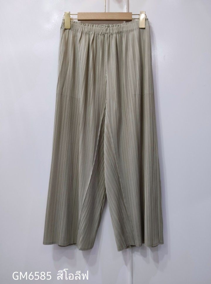 ยาว 31.5 นิ้ว 2MUAY รุ่น GM6585 กางเกงอัดพลีท STRAIGHT LEG PLEATED PANTS 15 สี FREE SIZE