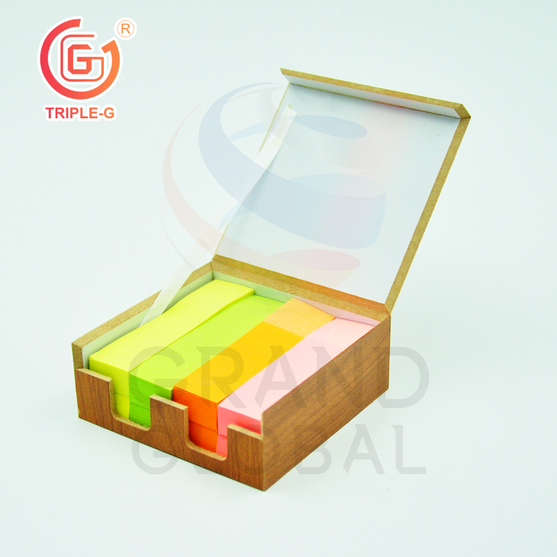 Triple-G กระดาษ แถบ LABEL STICK NOTE แถบเล็ก-ใหญ่ กล่องลายไม้
