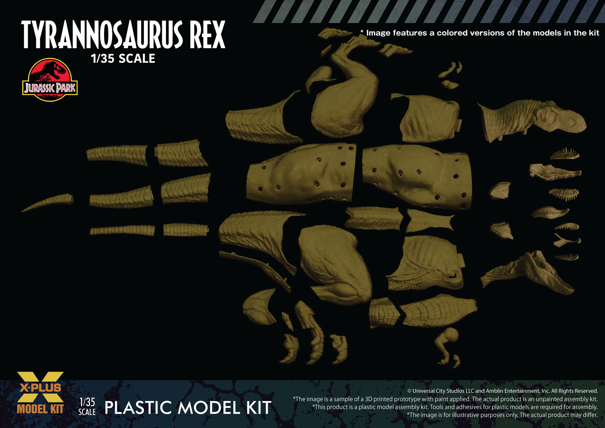 [สั่งจอง] X-PLUS 411-200130C 1/35 : Jurassic Park T rex [Model Kit]