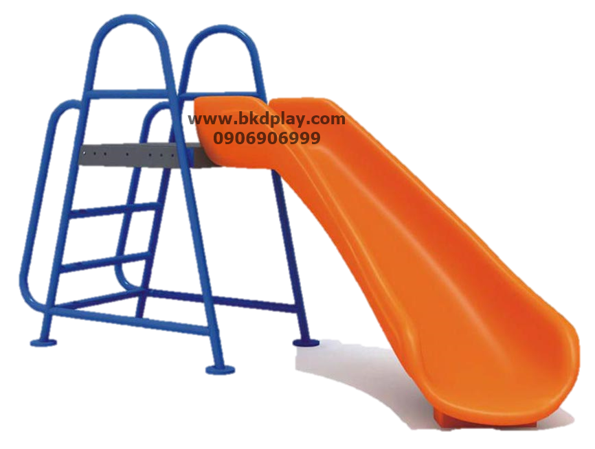 สไลเดอร์โค้งพร้อมโครง สไลเดอร์วางขอบสระน้ำ เครื่องเล่นสนามกลางแจ้งเหล็ก, ของเล่น สั่งผลิต 10-20 วัน ขนาด 80 x 260 x160 CM.