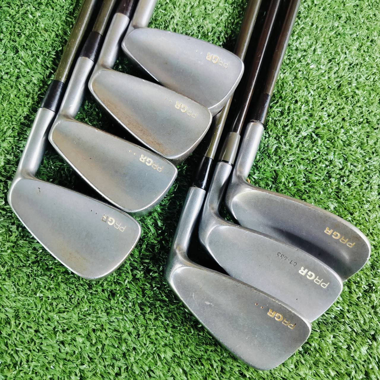 ชุดเหล็ก PRGR CT-502 ก้านกราไฟต์ M-40 มีเหล็ก 5 - 9 PW SW MADE IN JAPAN สภาพเดิมๆ ก้านเดิมทั้งหมด ไม้กอล์ฟพรีเมี่ยมมือสอง ของแท้ By NakaraLuxurious