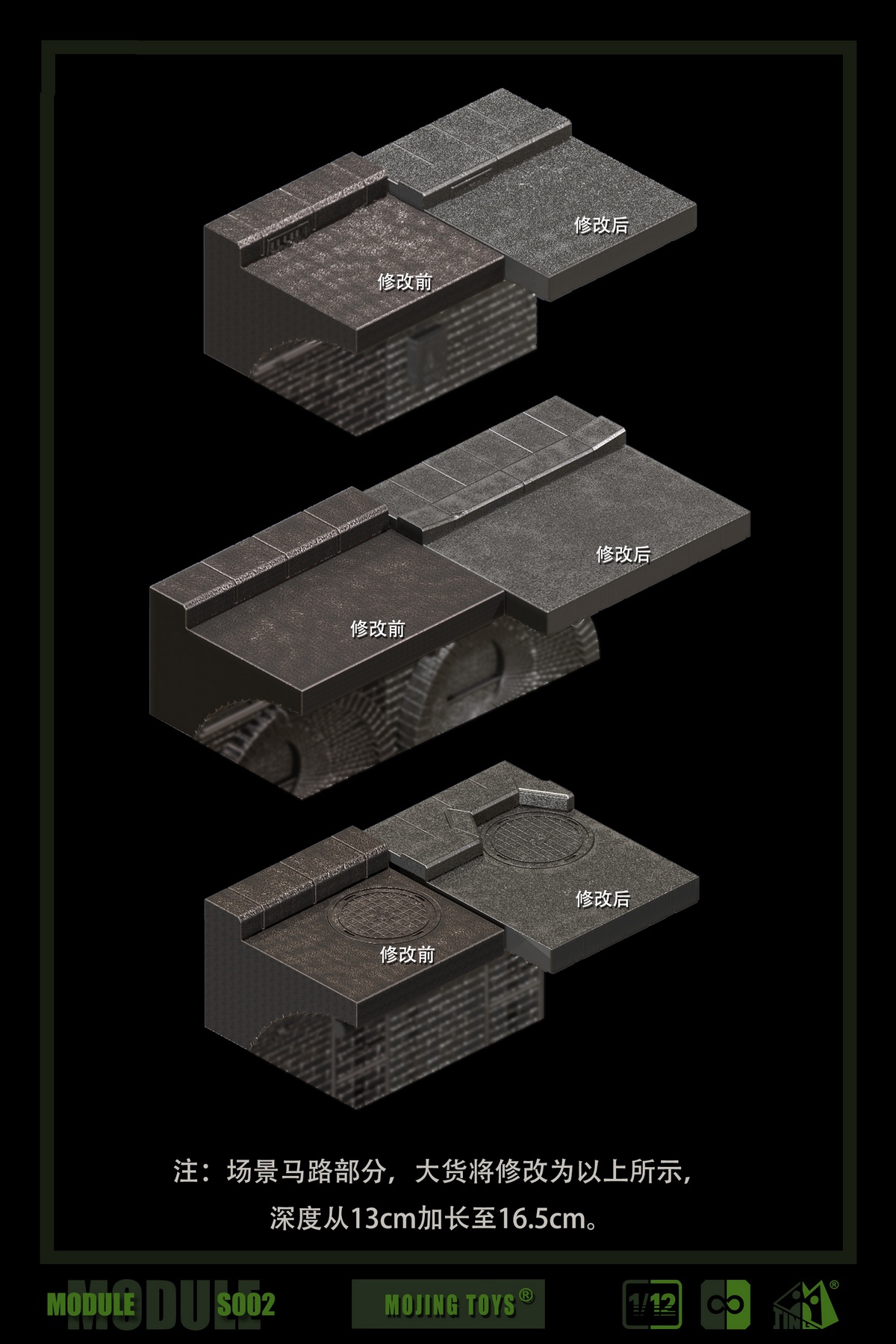 [สั่งจอง] mOjingToys 1/12 Module series American comic sewer DIORAMA BASE