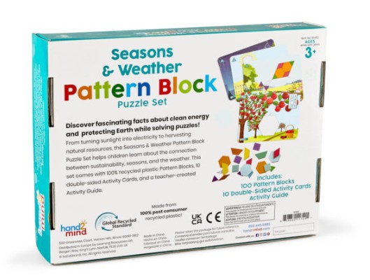 ชุดเกมบล็อกรูปปริศนาฤดูกาลและสภาพอากาศ ของเล่นเสริมพัฒนาการ ,ของเล่นเสริมทักษะ,ของเล่นเด็ก, สื่อการสอนอนุบาล