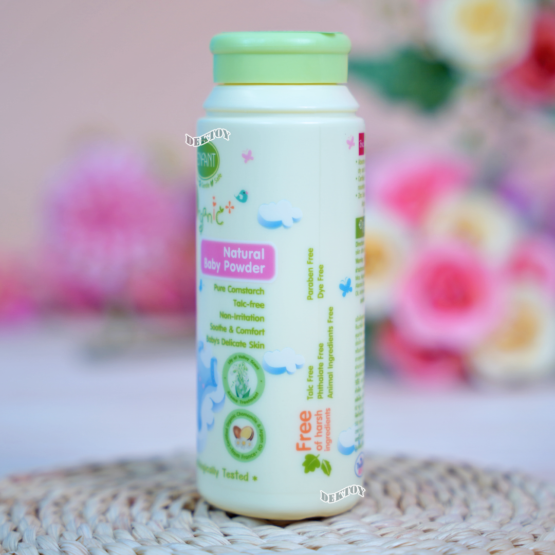 Enfant อองฟองต์ แป้งเด็กสูตรธรรมชาติ ORGANIC PLUS NATURAL BABY POWDER ใช้ได้ตั้งแต่แรกเกิด 80 กรัม