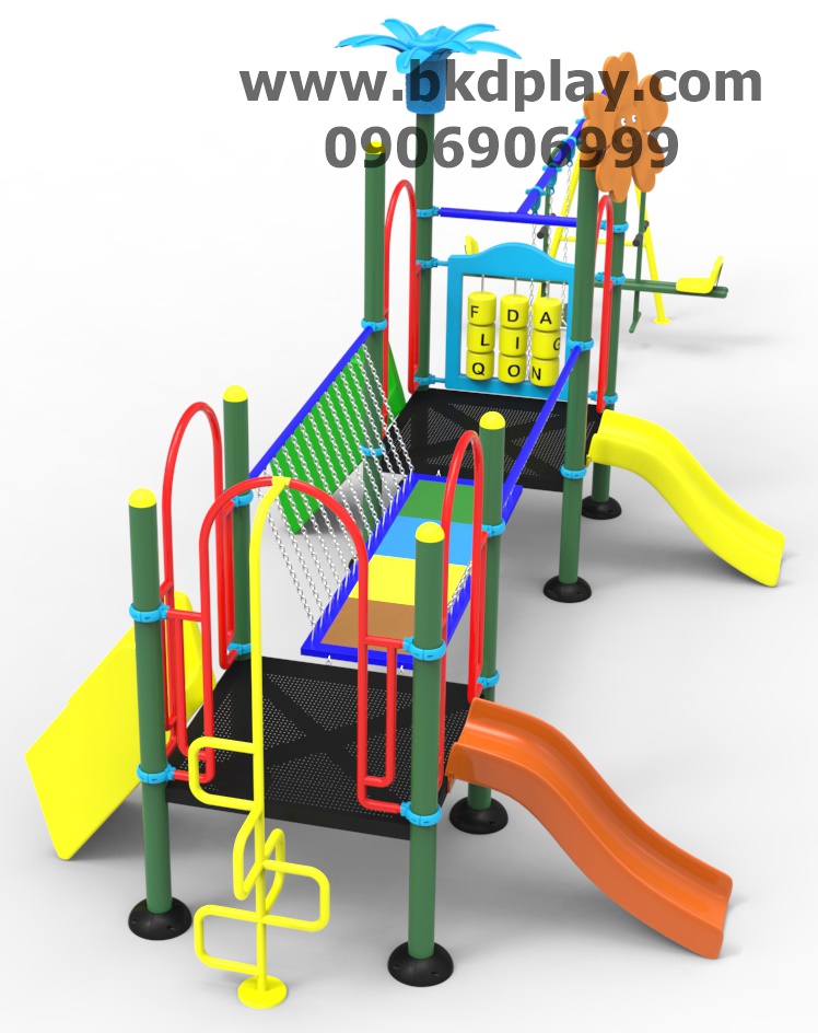 ชุดหอสะพานโซ่แขวนชิ้งช้าผสมสไลเดอร์ 70 เครื่องเล่นสนาม กลางแจ้ง เหล็ก, สไลเดอร์,ของเล่น สนามเด็กเล่น สั่งผลิต 10-20 วัน ขนาด 300x800x250 ซม.