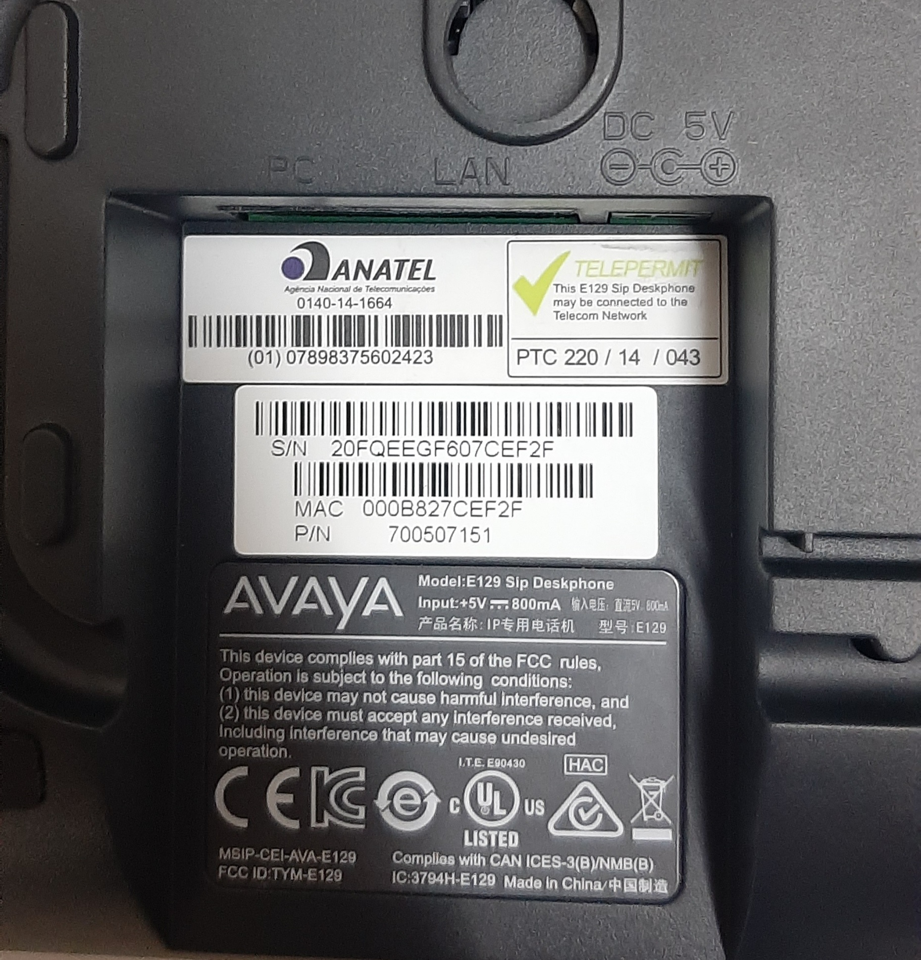 Deskphone มือสอง สภาพดี Avaya E129 SIP Office Business Phoneประกันร้าน 1 เดือน