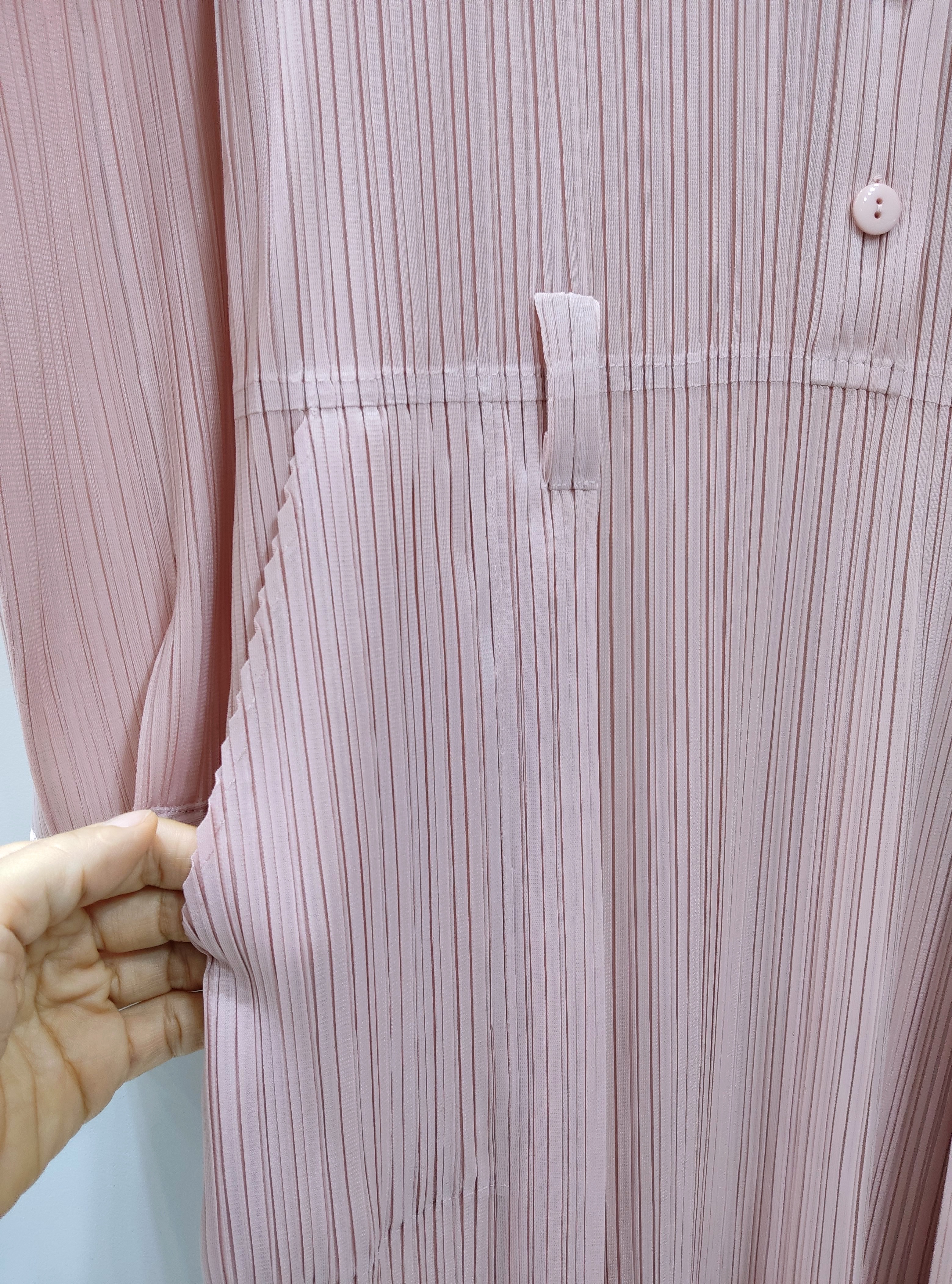 2MUAY รุ่น GJO1135 เดรสพลีทคุณภาพ V NECK LONG SLEEVE PLEATED DRESS 8 สี FREE SIZE