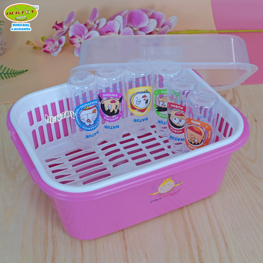 NANNY แนนนี่ ที่คว่ำขวดนมมีฝาปิดแนนนี่ N216 สีชมพู