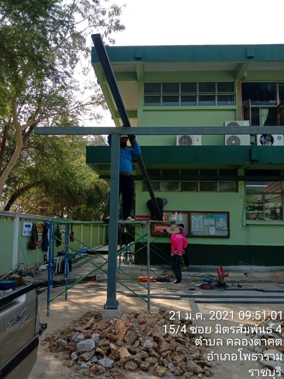สร้างหลังคา&ทางเดินกรมที่ดิน สาขาโพธาราม(ราชบุรี)