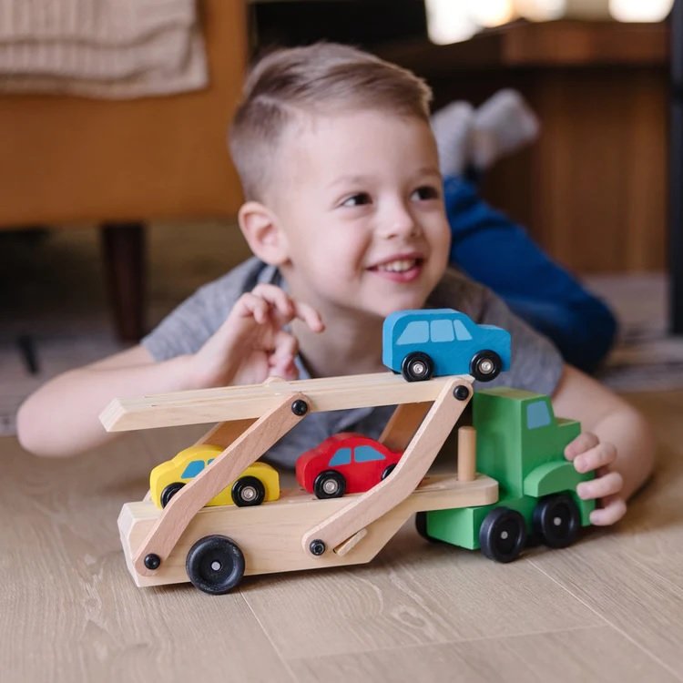 รถยก รถบรรทุกขนรถ 4 คัน Melissa & Doug Car Carrier รุ่น 4096 ของเล่นเสริมพัฒนาการเด็ก