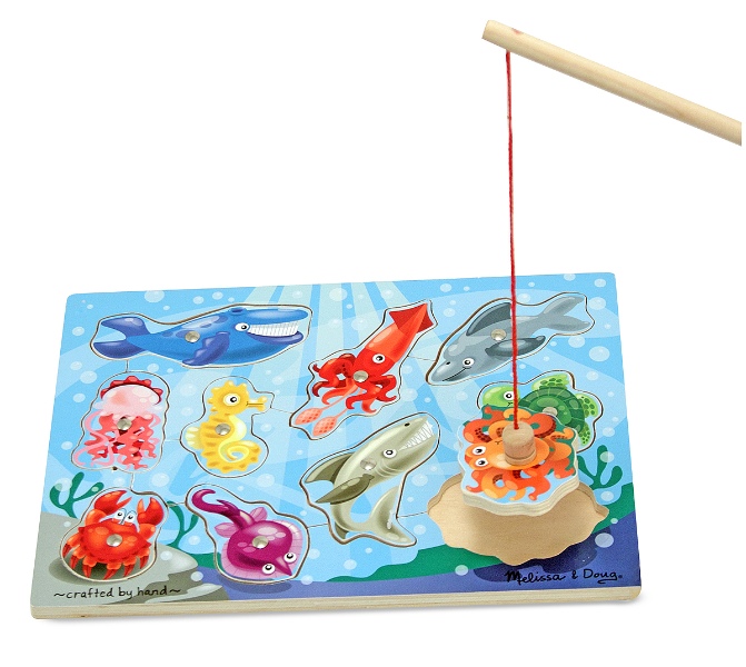 ชุดพัซเซิลไม้ ตกปลา แม่เหล็ก รุ่นลายรถลาก ฝึกทักษะการบังคับมือและสมอง Fishing Magnetic Puzzle Game Melissa&Doug, ของเล่นเสริมพัฒนาการ, ของเล่น