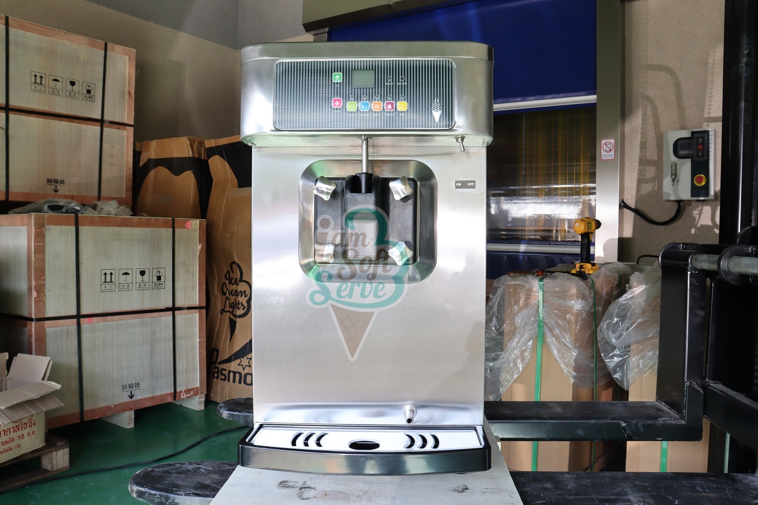 เครื่องทำไอศครีมซอร์ฟเสิร์ฟคอมเพลสเซอร์ USA รุ่น ISC-S110F ทำความเย็นเร็ว กดต่อเนื่องได้
