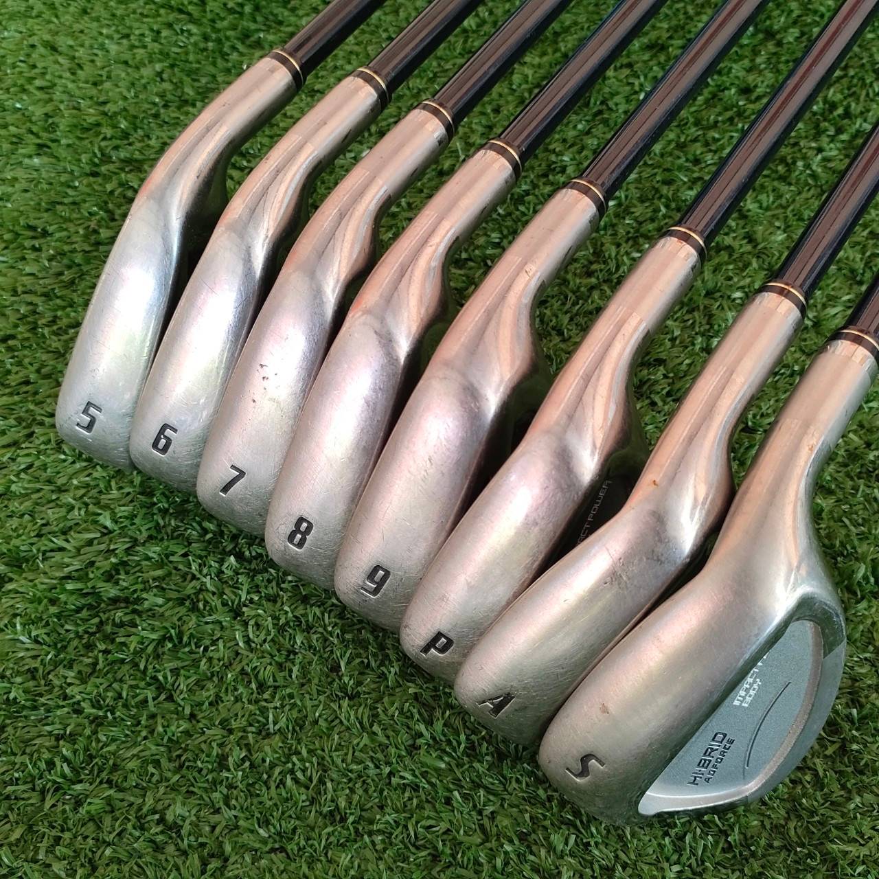 ชุดเหล็ก HI-BRID ADRORCE บริษํท XXIO เป็นคนผลิต พรีเมี่ยมญี่ปุ่น มีเหล็ก5 - 9 เเละ PW SW AW ก้าน HI-BRID FLEX S หน้าเด้งจัด!! ตีไกลมากกก!! ไม้กอล์ฟมือสอง ของแท้ BY NakaraLuxurious