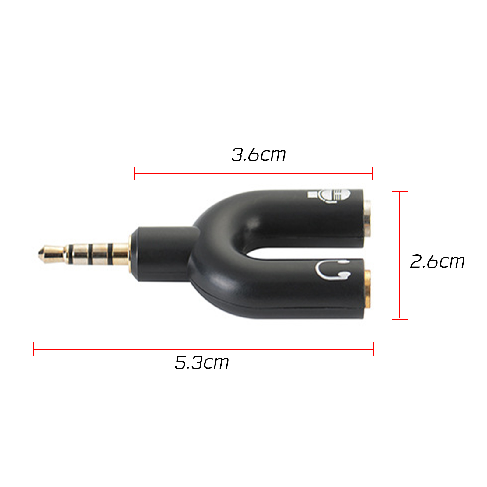 แจ็คY หัวแปลงไมค์ (M)TRRS - (F)TRS+AUX แบบตัวY แจ๊คแปลง 3.5 มม. 3 ขีด ต่อไมค์และหูฟัง สำหรับมือถือ โน้ตบุ๊ค