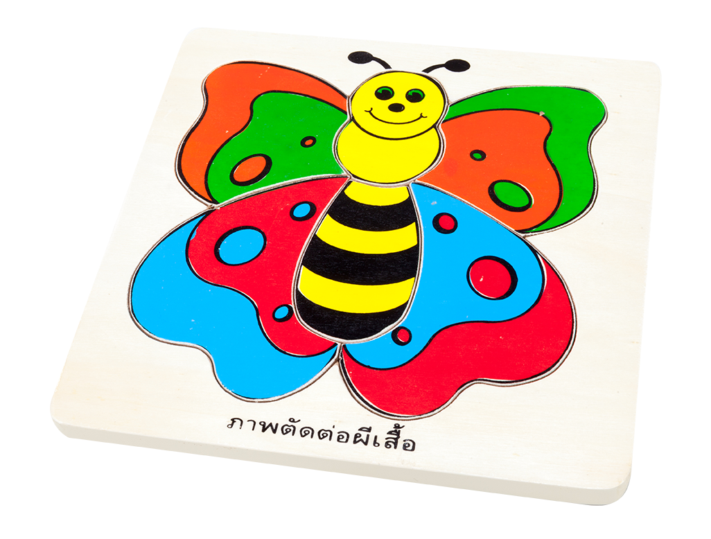 ภาพตัดต่อ ผีเสื้อ (6 ชิ้น) ,ของเล่น, ของเล่นเด็ก, จิ๊กซอว์, ตัวต่อ, ของเล่นไม้, ของเล่นเสริมพัฒนาการ, ของเล่นเด็กอนุบาล