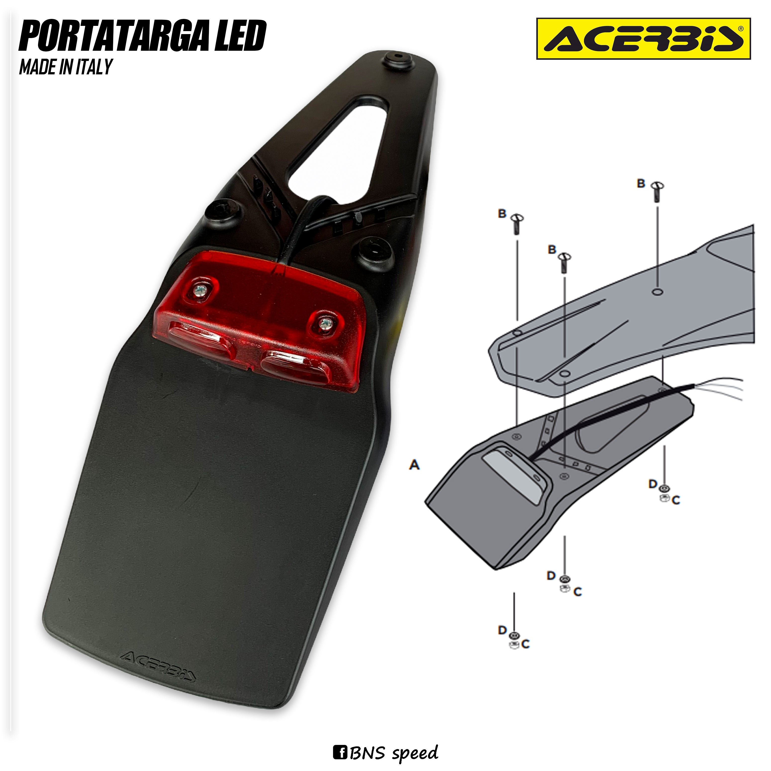 ท้ายสั้น Acerbis Portatarga LED