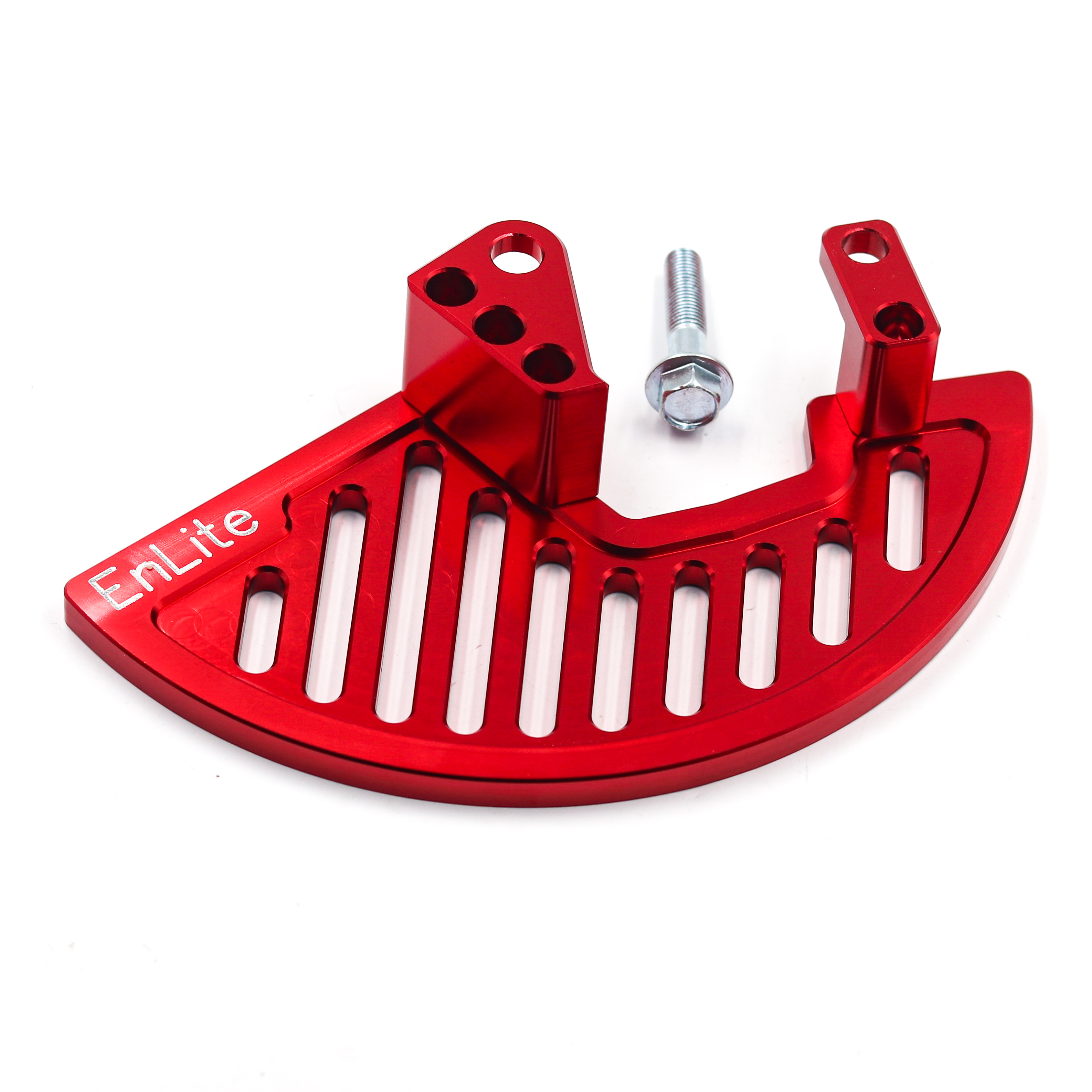 การ์ดดิสหน้า Enlite Front Disc Guard V2 - KLX140L/G/RF โช้คเดิม - แดง