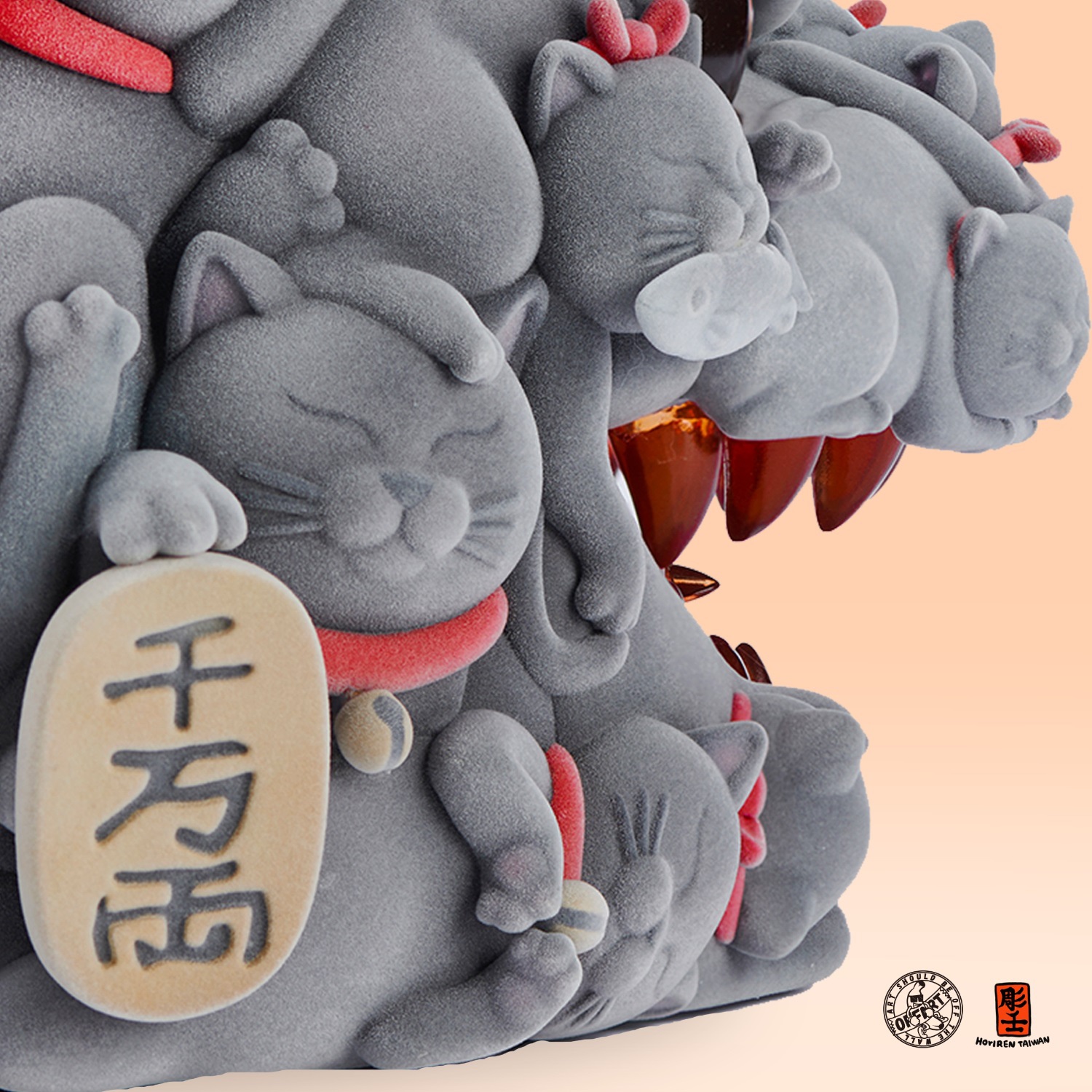 [สั่งจอง] OFFART x Horiren Red Flame Hundred Cats Resin Bust Original Flocked Ver.