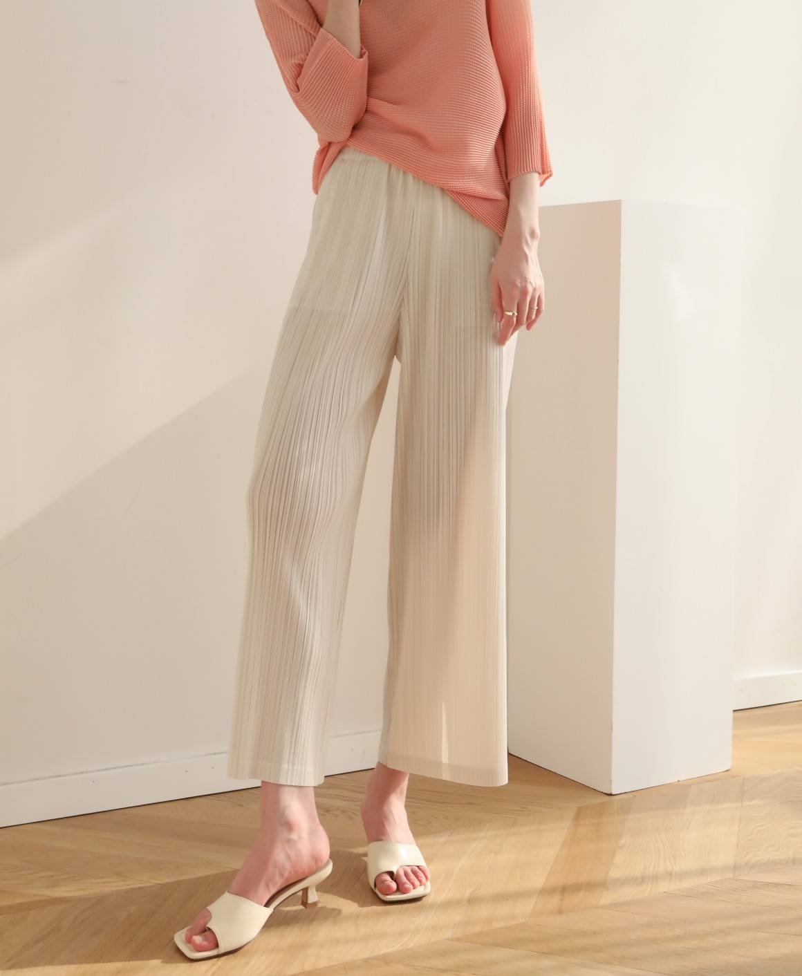 ยาว 35นิ้ว!! 2MUAY BASIC รุ่น GJO7171 กางผู้หญิง กางเกงพลีทคุณภาพ STRAIGHT PLEATED PANTS 16สี FREE SIZE