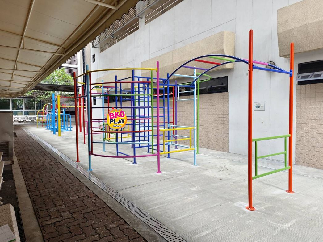 เครื่องเล่นสนามกลางแจ้ง สำหรับเด็กประถม ชุดปีนป่ายรวม บาร์โหนแสนสนุก ปีนป่ายเหล็ก เครื่องเล่นสนามเหล็ก รวม OutdoorPlayground, ราคาโรงงาน