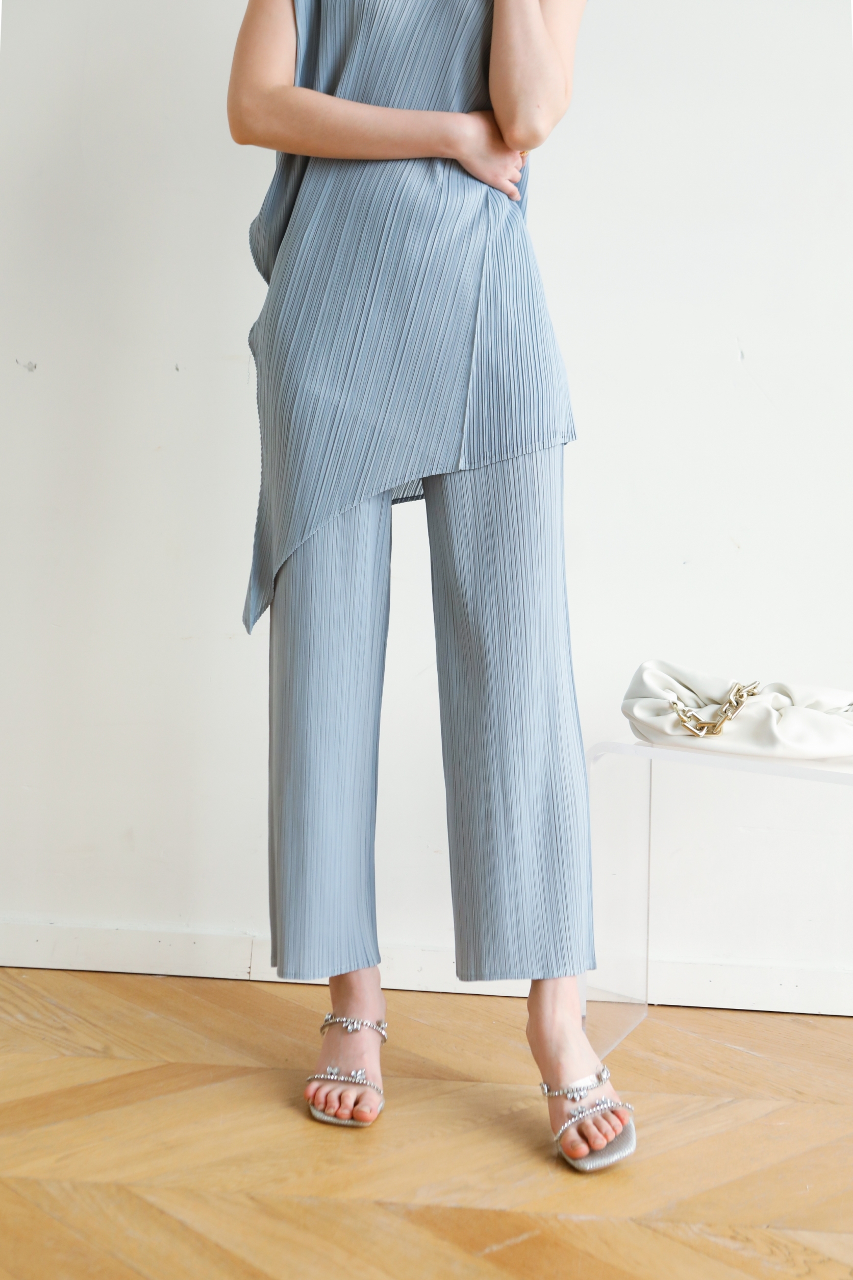 ยาว37นิ้ว! 2MUAY BASIC รุ่น GJO8312 กางเกงผู้หญิง กางเกงอัดพลีทคุณภาพ BASIC STRAIGHT PLEATED PANTS 12สี FREE SIZE