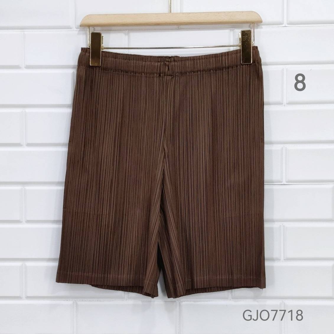 2MUAY BASIC รุ่น GJO7718 กางเกงอัดพลีทงานคุณภาพ BASIC SHORT PLEATED PANTS 12สี FREE SIZE