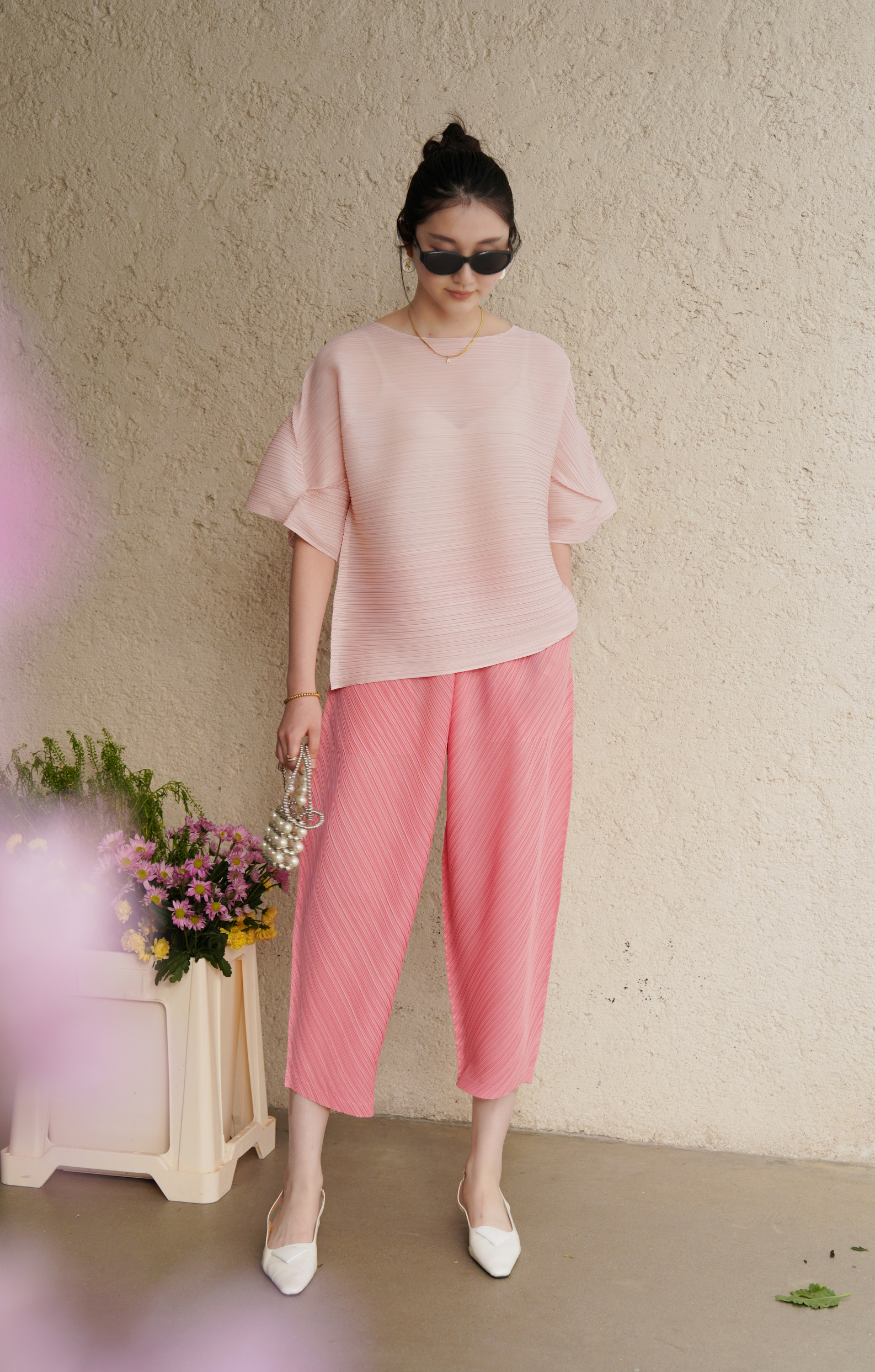 ยาว 32.5นิ้ว!! 2MUAY รุ่น GJO3682 กางเกงผู้หญิง กางเกงพลีทคุณภาพ 12สี FREE SIZE THICKER BOTTOM PLEAT PANTS