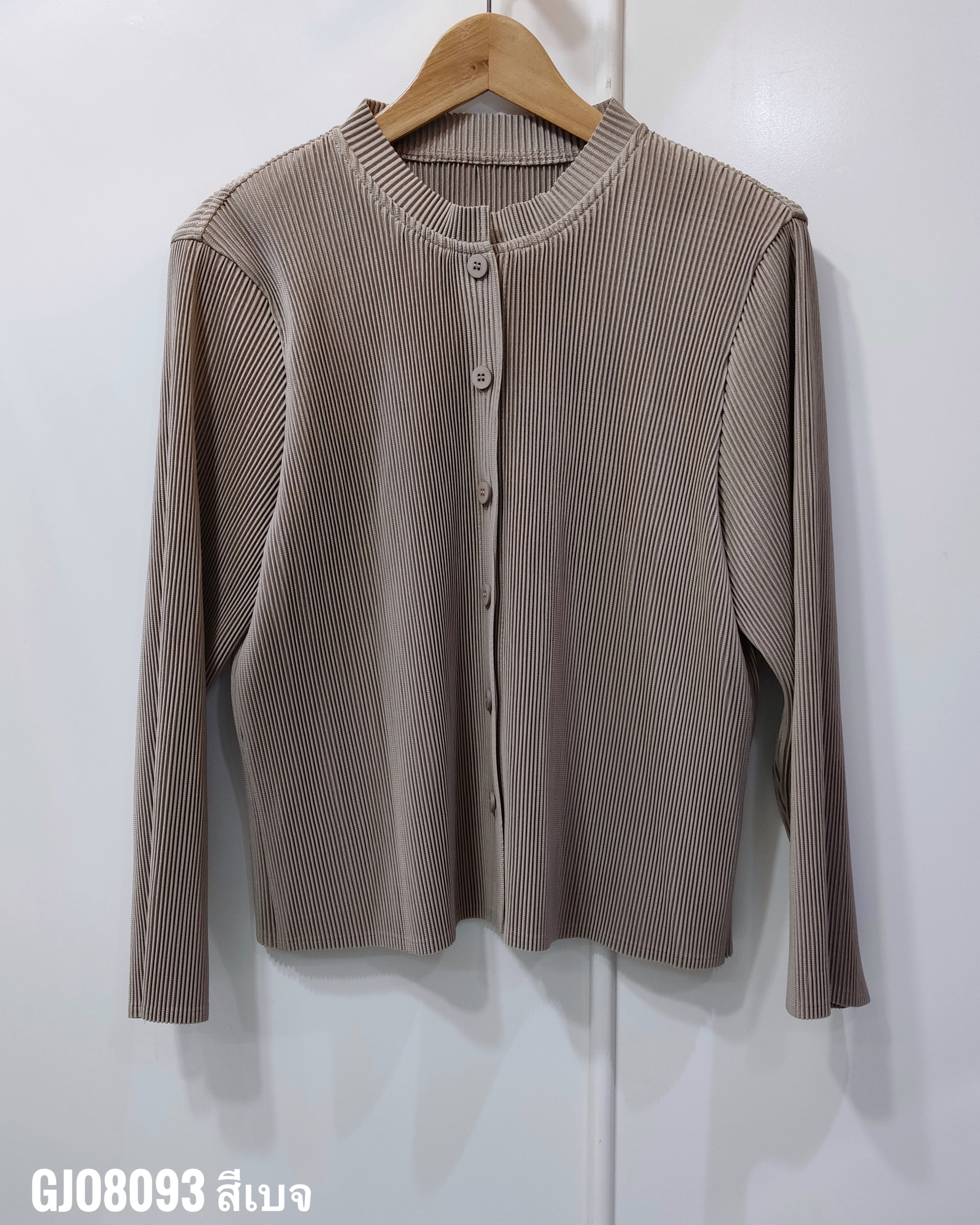 2MUAY รุ่น GJO8093 เสื้ออัดพลีท THICK BUTTON FRONT PLEATED TOP 4 สี FREE SIZE