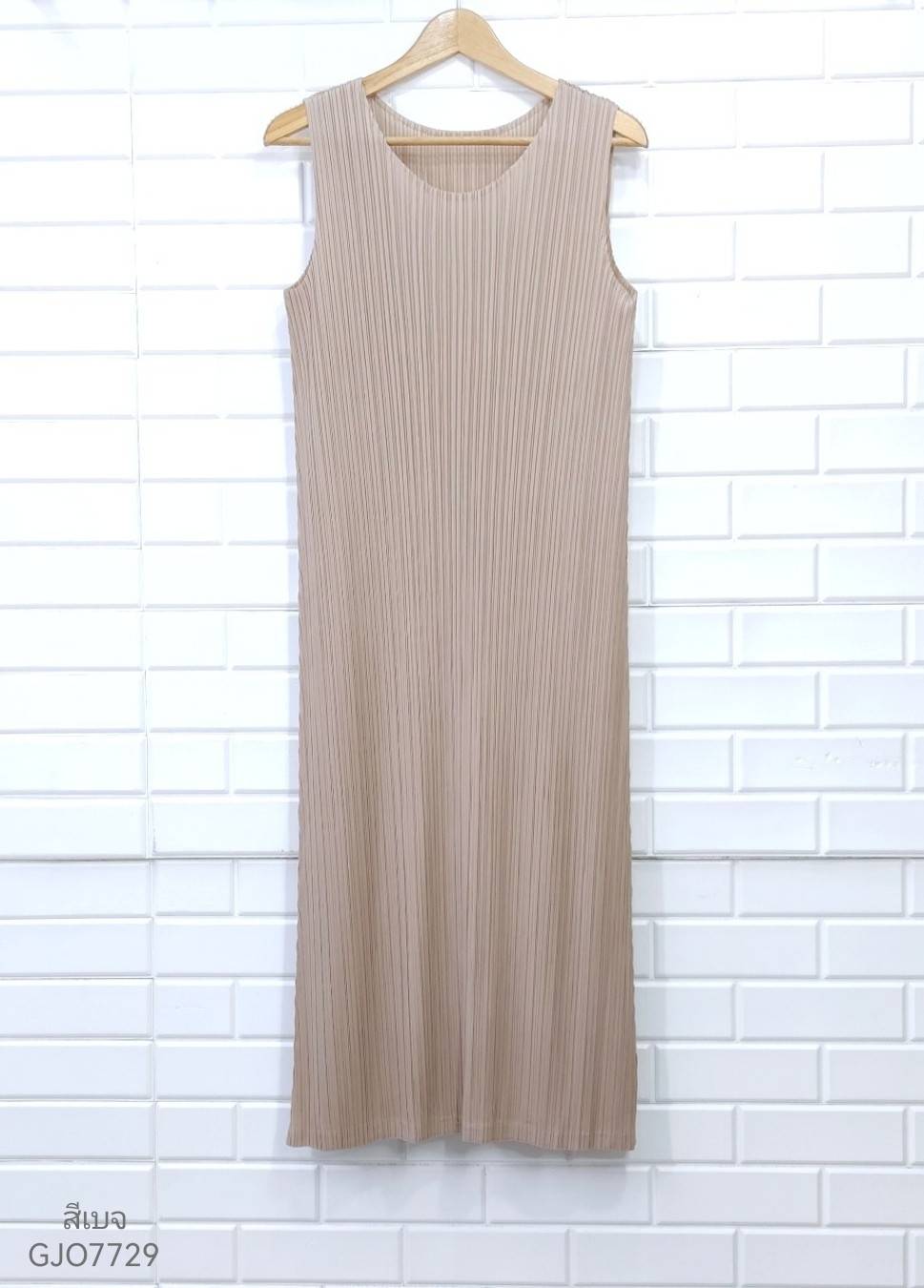 2MUAY BASIC รุ่น GJO7729 SLEEVELESS PLEATED DRESS เดรสผู้หญิง เดรสพลีทคุณภาพ 12สี
