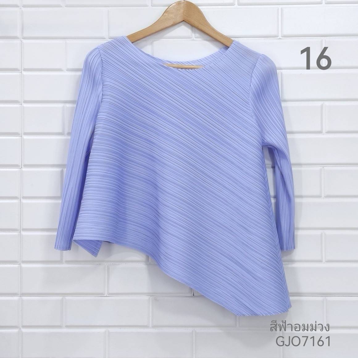 อก 38 นิ้ว 2MUAY รุ่น GJO7161 เสื้อพลีทงานคุณภาพ เสื้อผู้หญิง 13สี FREE SIZE HALF SLEEVE ASYMMETRIC PLEATED TOP