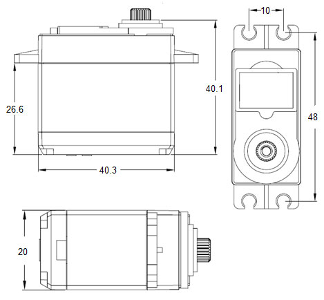 เซอร์โว 0-180 องศา MG996R Servo Robot รุ่นอัพเกรดจาก MG995 (เฟืองโลหะล้วน)