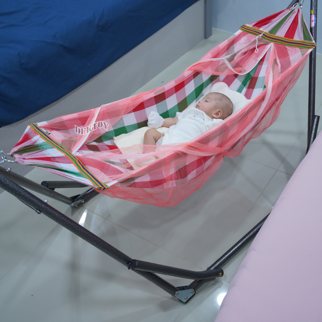 เปลญวนเด็กรุ่นใหม่พร้อมมุ้งเหมาะกับเด็กแรกเกิด ถึง3ขวบ คละสี