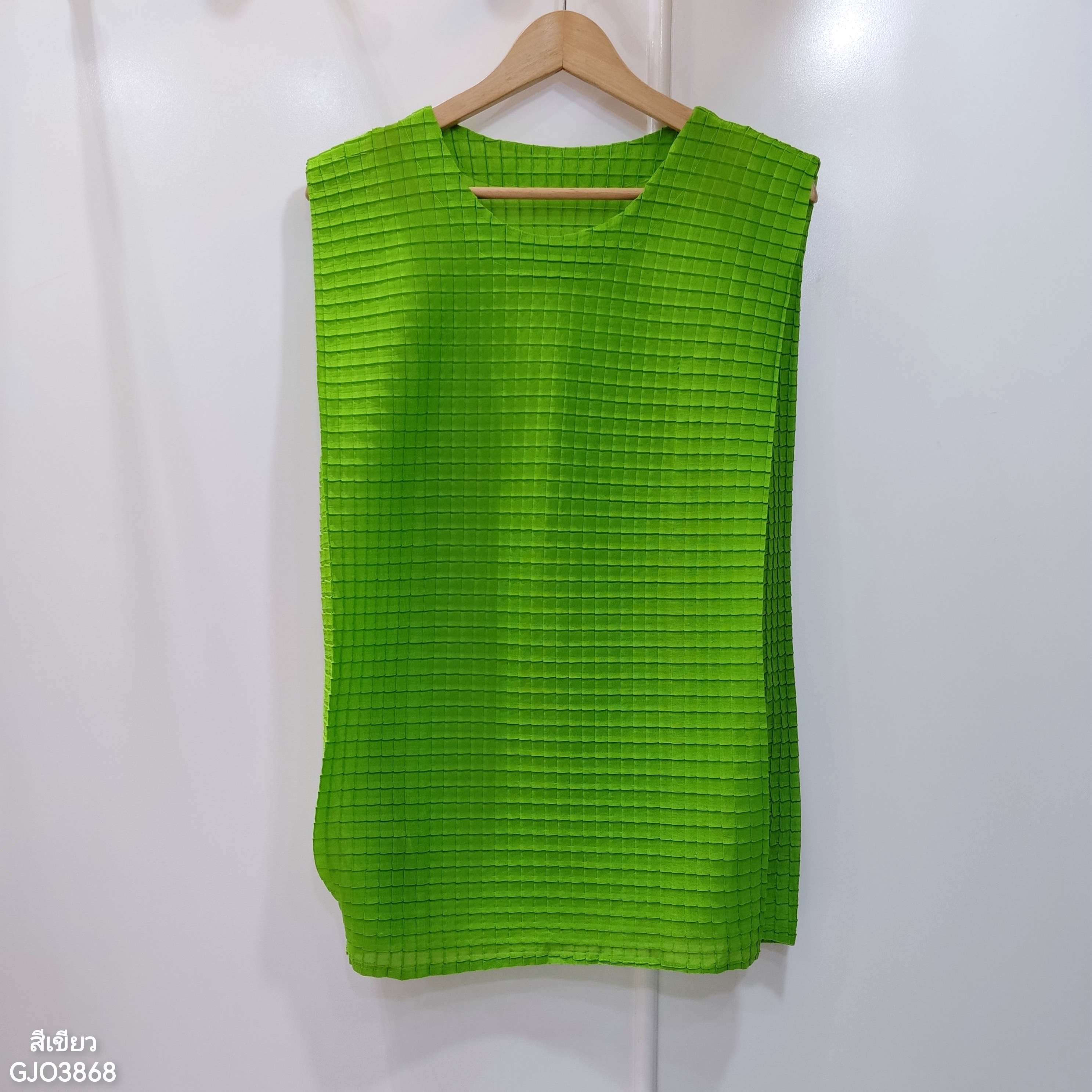 ปรับราคาลง20%!! 2MUAY รุ่น GJO3868 เสื้อพลีททรง OVER SIZE ปรับขนาดได้ SLEEVELESS SQUARE PLEATED TOP 9 สี FREE SIZE